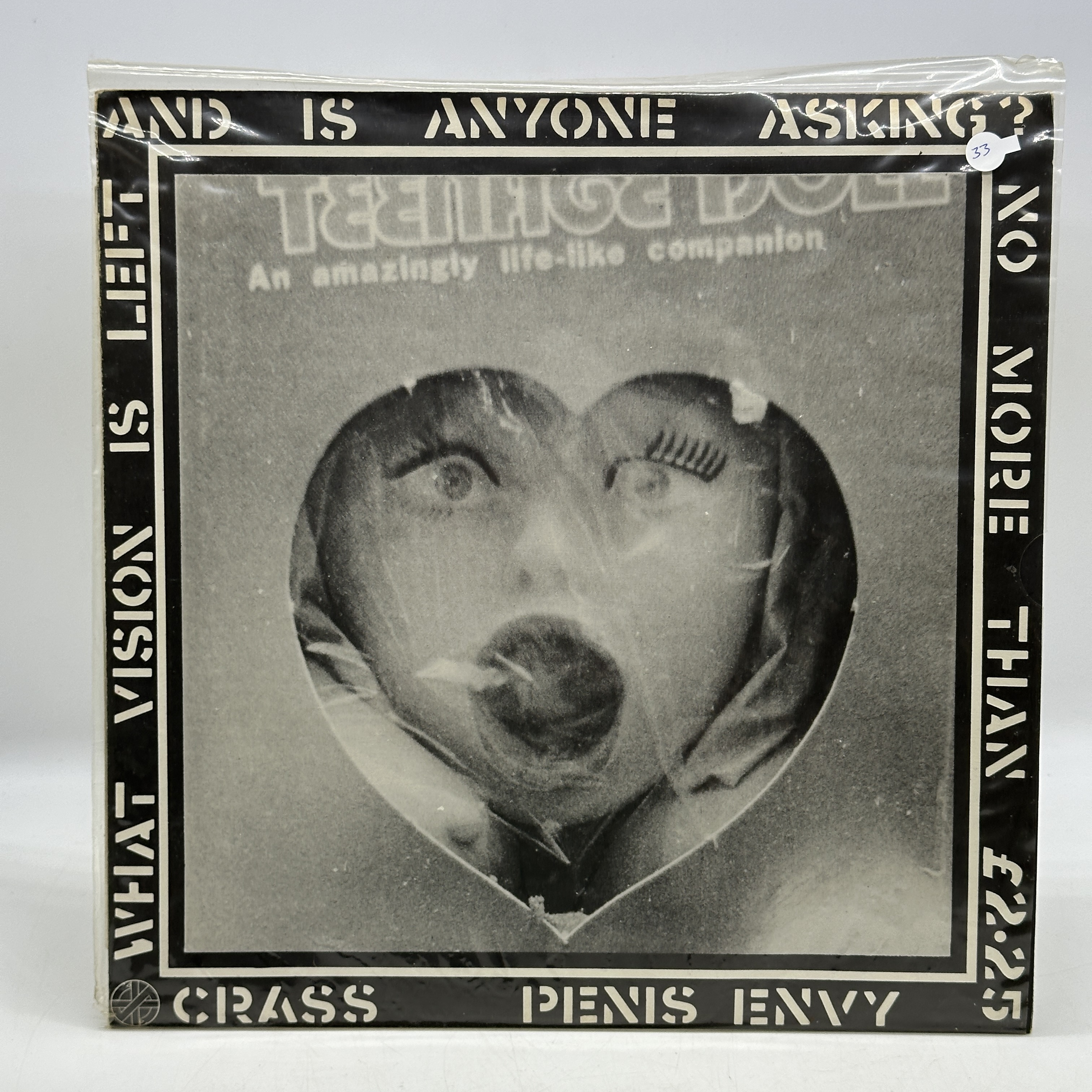 A 12 inch vinyl album by Crass - Penis Envy, cover / pull out is in good condition but it has been pinned up at ... - 1 0