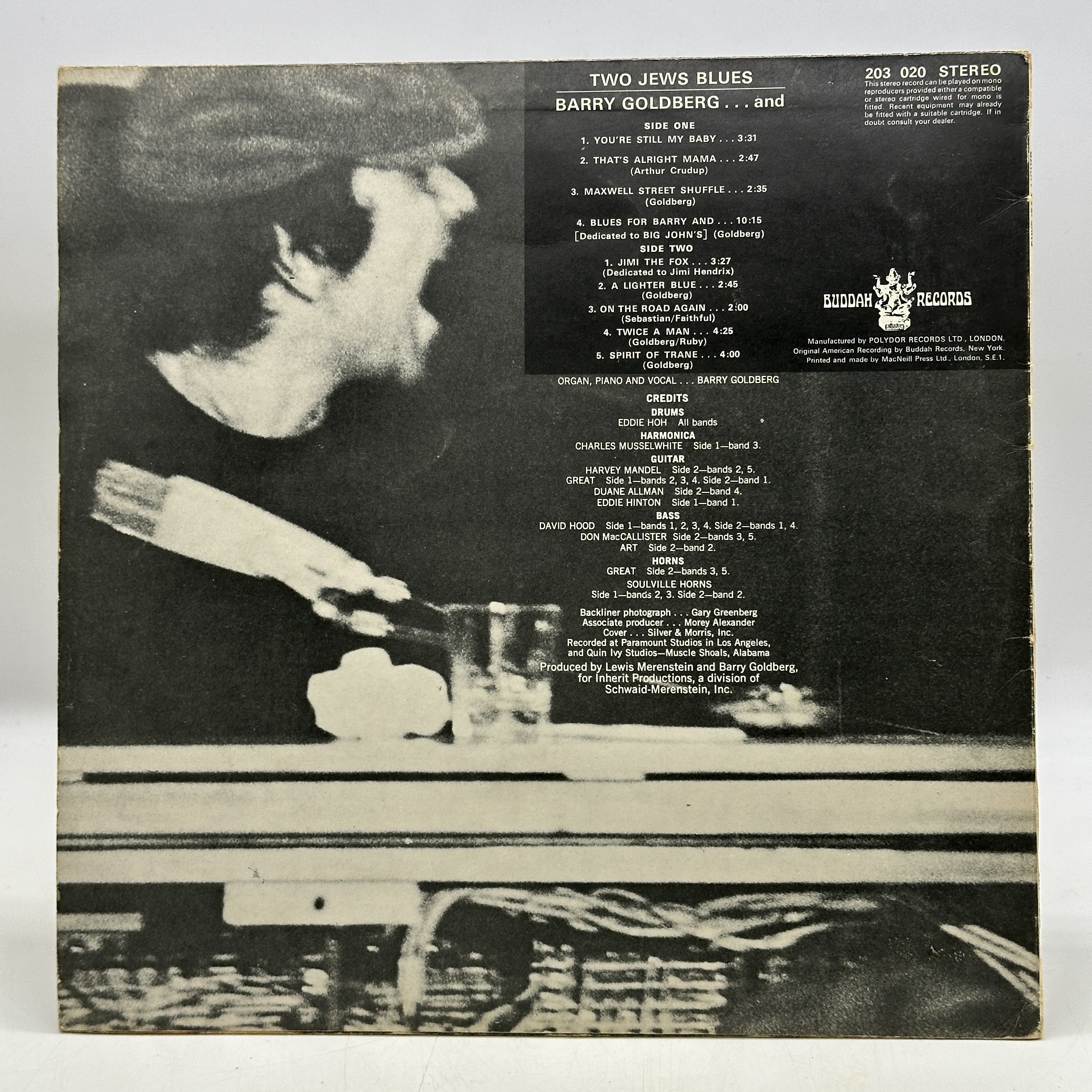 A 12 inch vinyl album by Barry Goldberg - 2 Jews Blues, cover has some age marks on the corners, vinyl is in good order - 1 1
