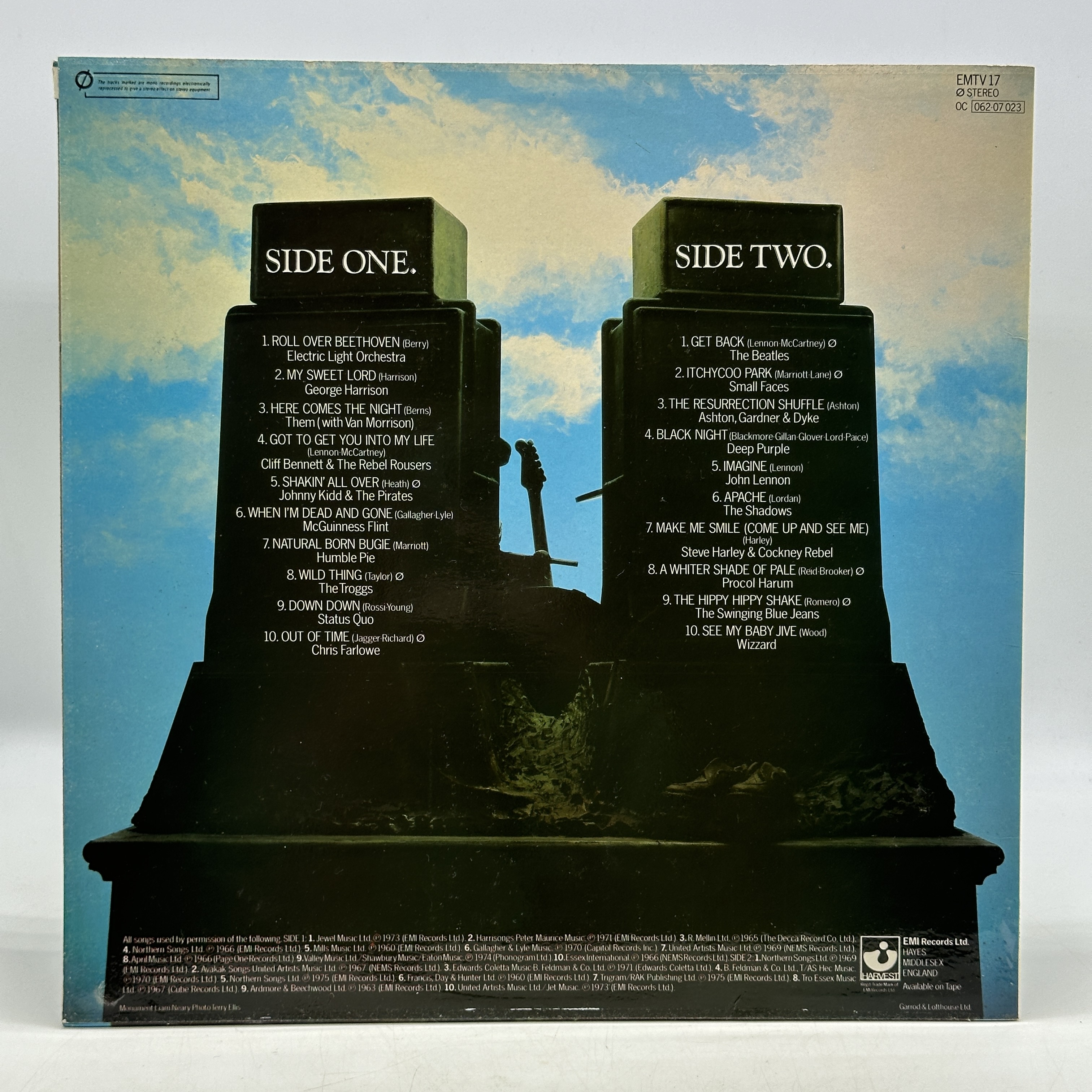 A 12 inch vinyl album A Monument to British Rock, a compilation album The Beatles, Lordan and others, cover is in ... - 1 1
