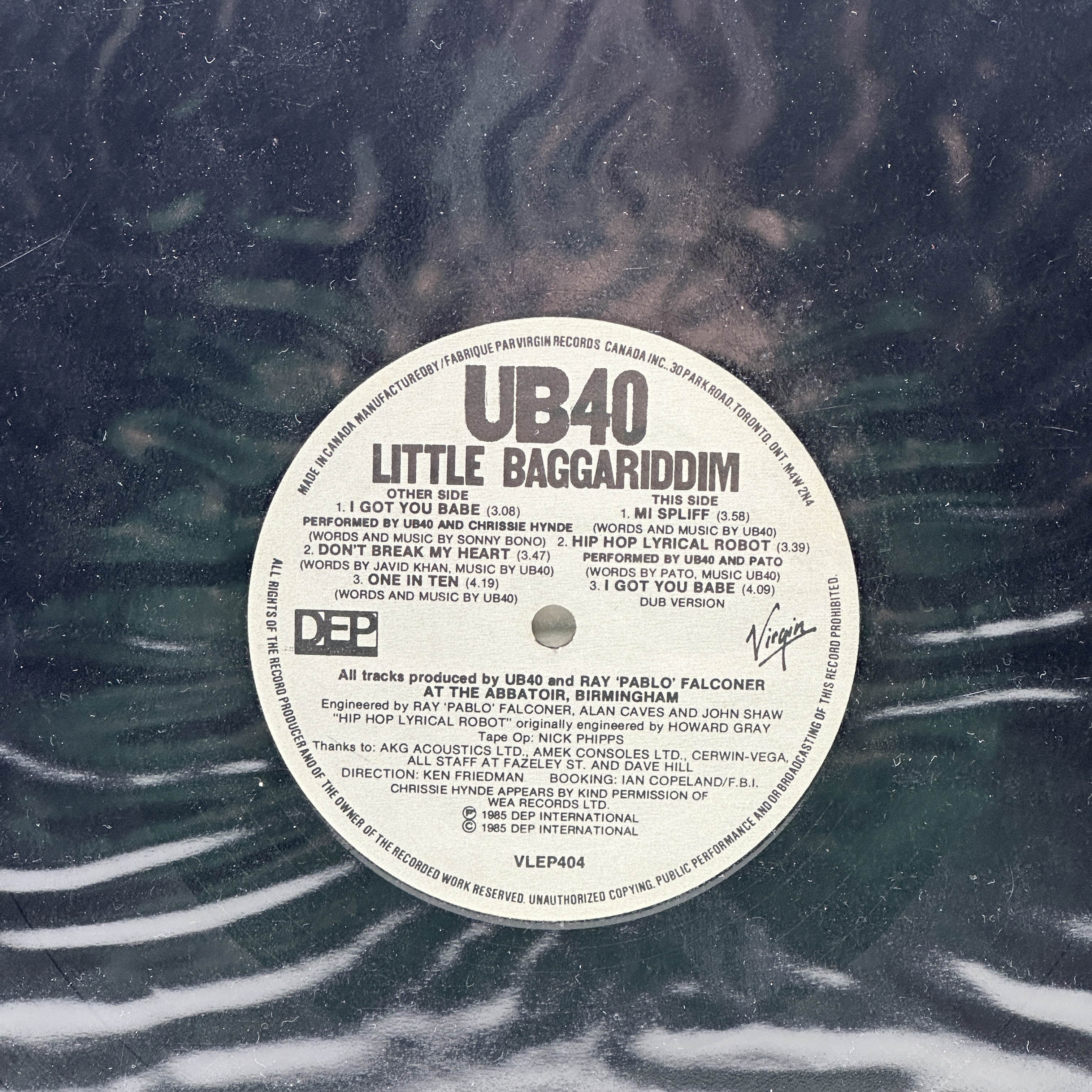 A 12 inch vinyl album by UB40 - Little Baggariddim - 1 2
