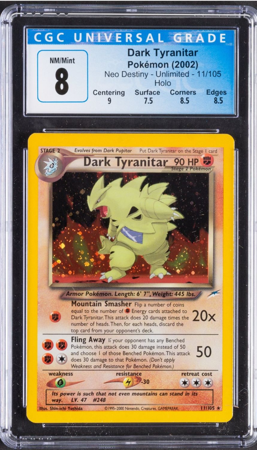 קלפי איסוף - פוקימון - Pokemon, Dark Tyranitar, 2002, Neo Destiny, Holo - מדורג CGC 8
... - 1 0