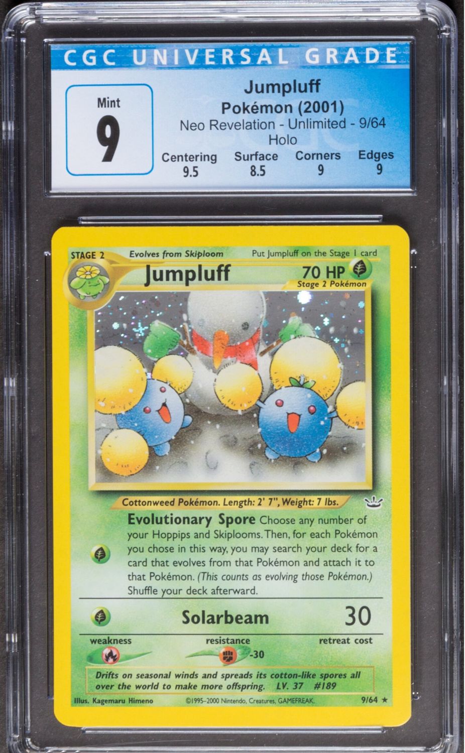 קלפי איסוף - פוקימון - Pokemon, Jumpluff, Neo Revelation , 2001, Holo - מדורג CGC 9 ... - 1 0