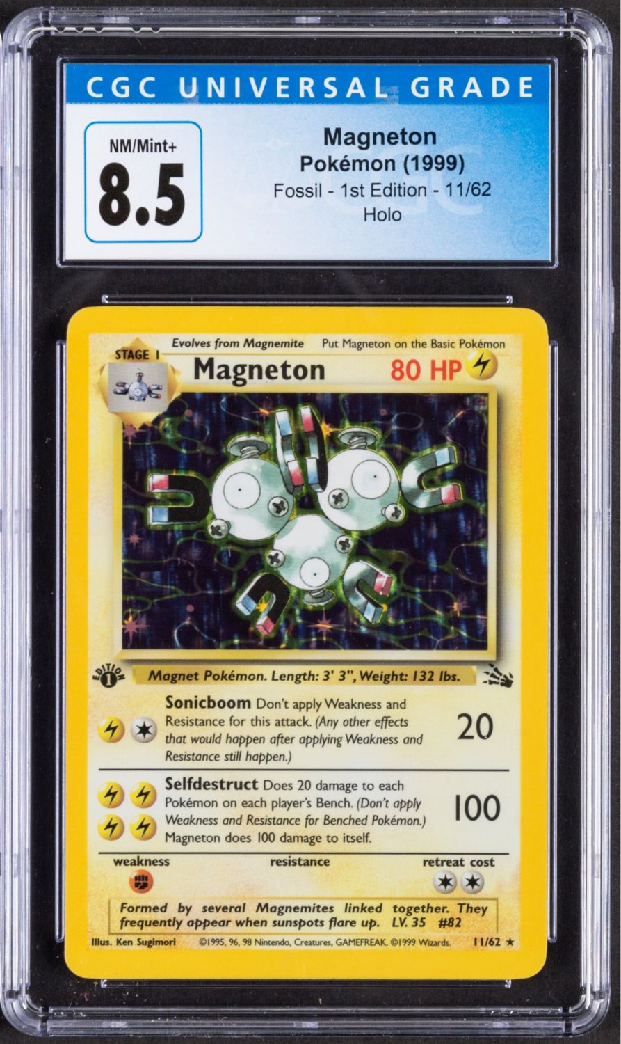 קלפי איסוף - פוקימון - Pokemon, Magneton, Fossil, 1999, 1st Edition, Holo - מדורג CGC 8.5 ... - 1 0