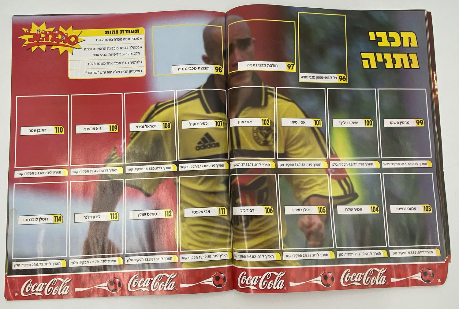 אלבומי מדבקות - אלבום סופרגול 2003, ריק - נזק לחלק הקדמי של הכריכה
סוּפרגוֹל הוא שמו של אלבום איסוף ... - 1 1