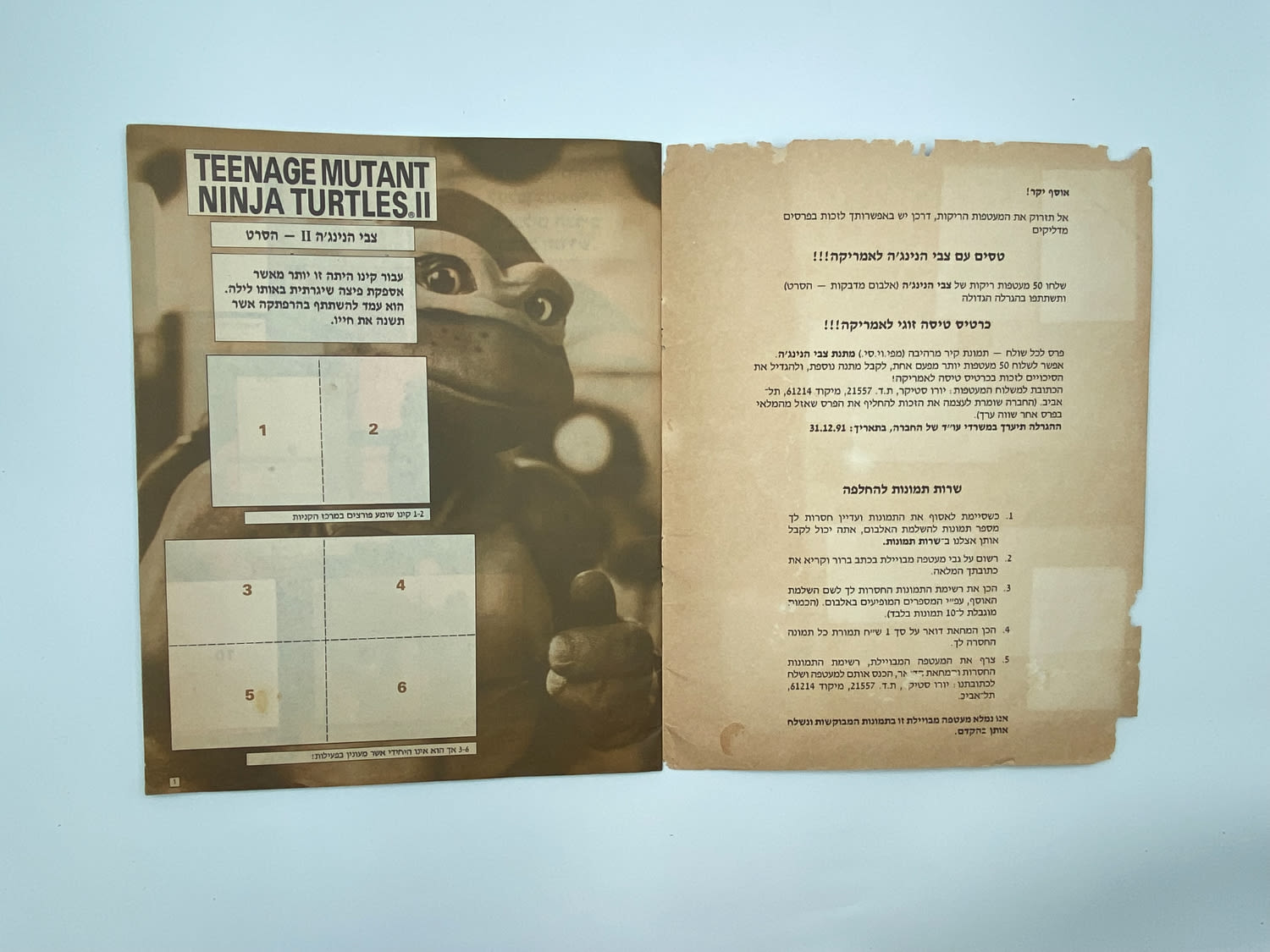 אלבומי מדבקות - אלבום מדבקות צבי הנינג'ה 2 בעברית - נזק לכריכה - אלבום קשה להשגה
צבי הנינג'ה היא ... - 1 9