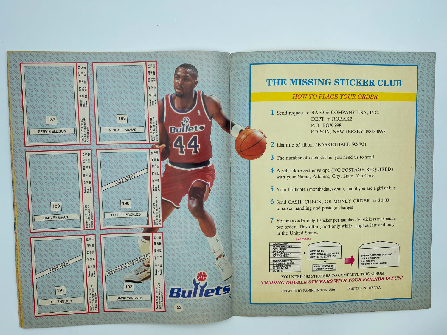 אלבומי מדבקות - אלבום מדבקות Basketball 1992-1993 - אנגלית, ריק - 1 9