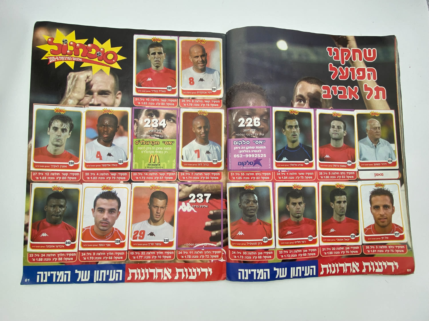 אלבומי מדבקות - אלבום סופרגול 2005-2006, עמוד שדרה של הכריכה פגום, מלא חלקית
סוּפרגוֹל הוא שמו של ... - 1 23
