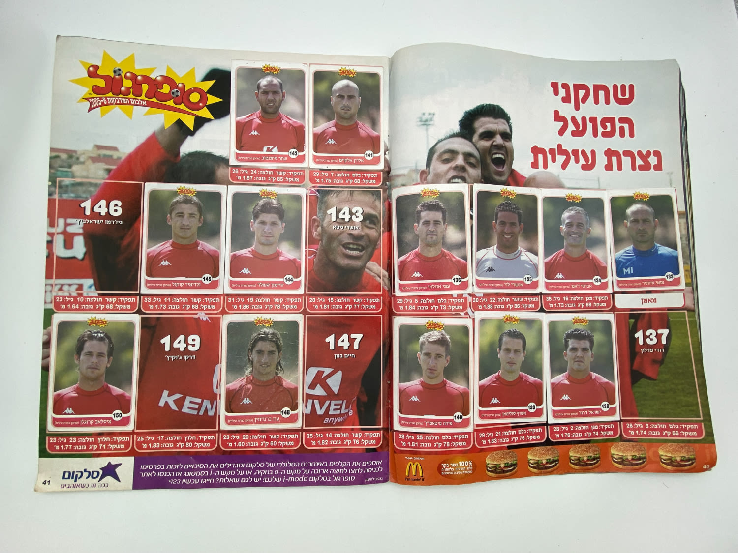 אלבומי מדבקות - אלבום סופרגול 2005-2006, עמוד שדרה של הכריכה פגום, מלא חלקית
סוּפרגוֹל הוא שמו של ... - 1 14