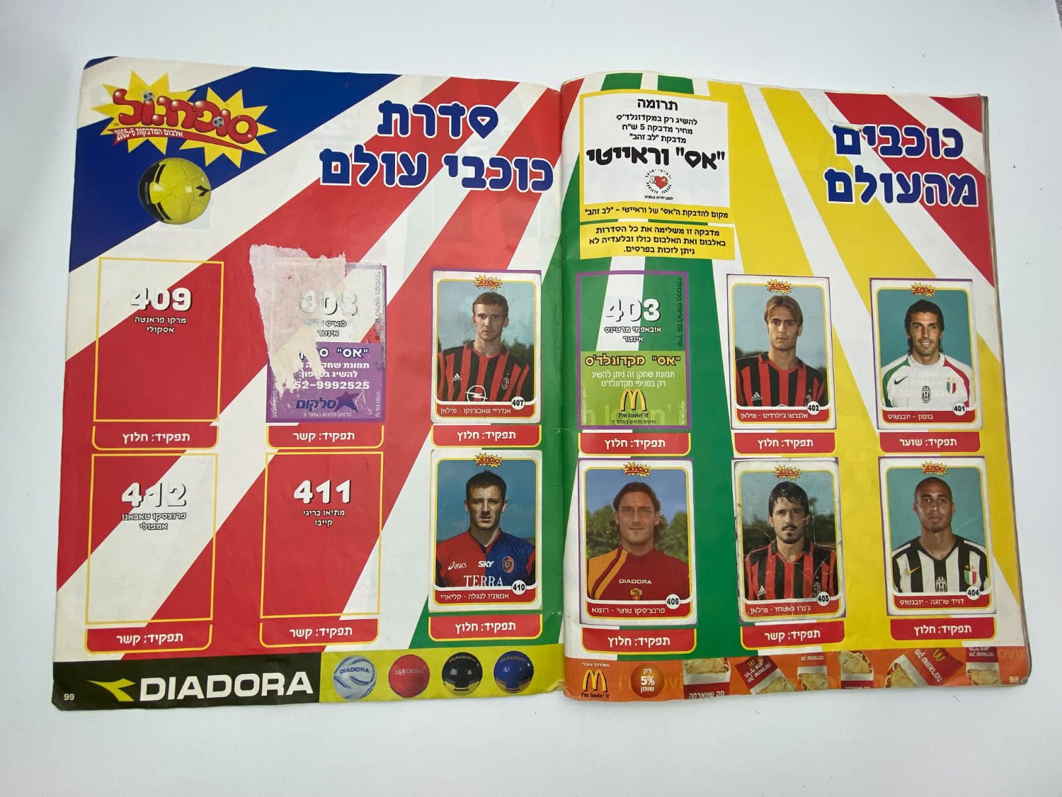אלבומי מדבקות - אלבום סופרגול 2005-2006, עמוד שדרה של הכריכה פגום, מלא חלקית
סוּפרגוֹל הוא שמו של ... - 1 43
