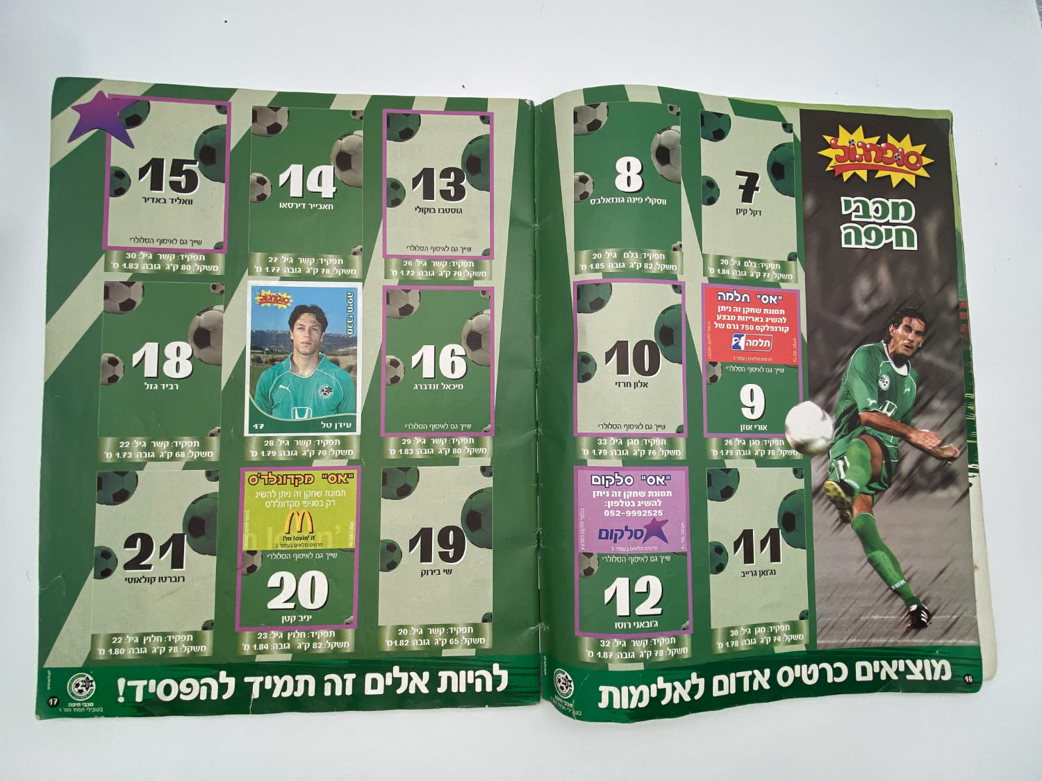 אלבומי מדבקות - אלבום סופרגול 2004-2005, כמעט ריק, דף מנותק
סוּפרגוֹל הוא שמו של אלבום איסוף מדבקות ... - 1 51