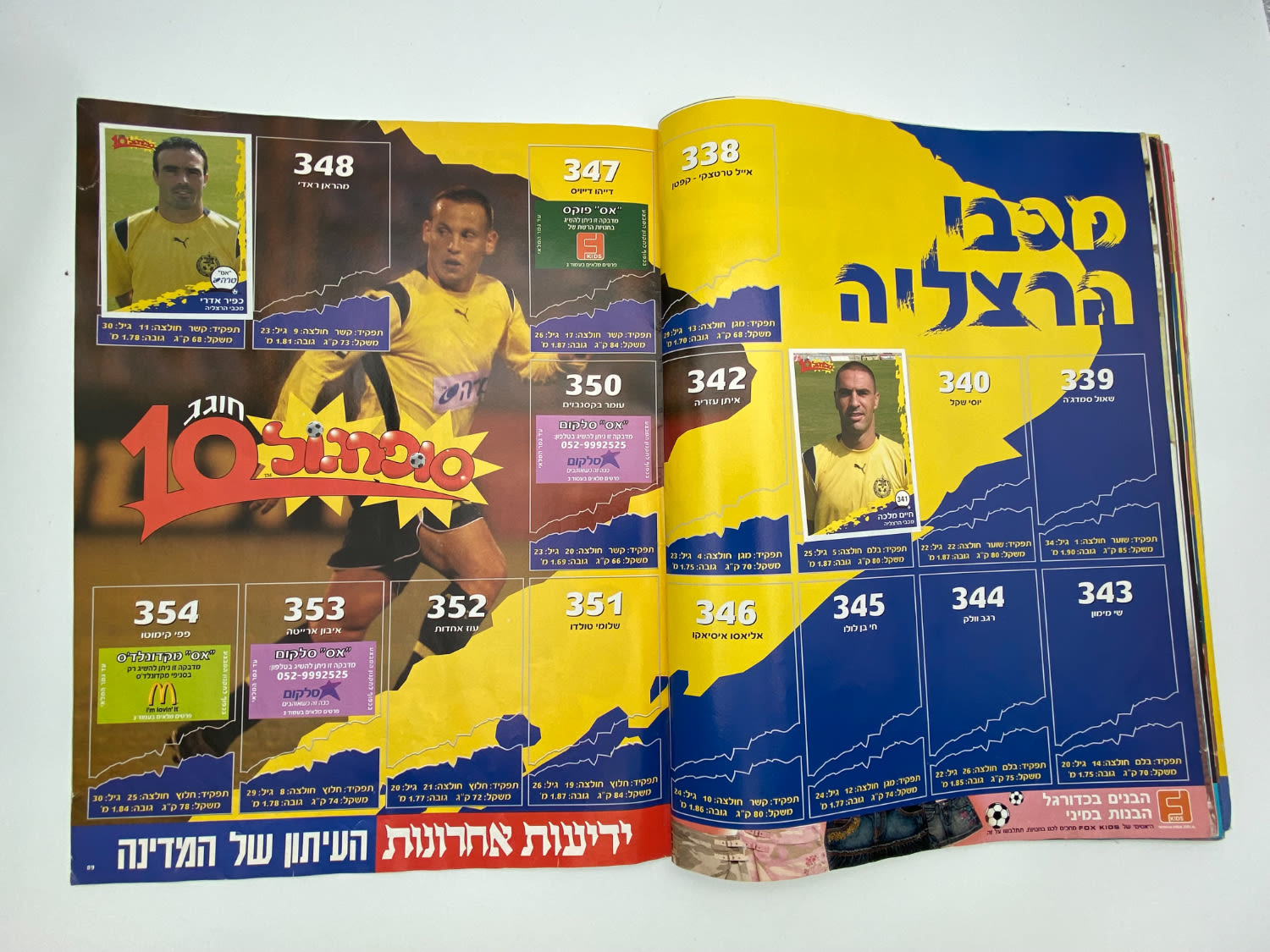 אלבומי מדבקות - אלבום סופרגול 2006-2007, אלבום העשור, מלא חלקית, נמצאים גם קלפים אסים של ידיעות (נגזרו ... - 1 35