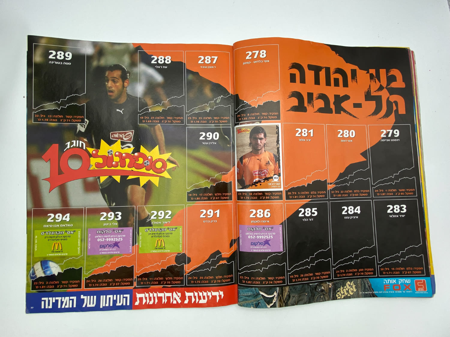 אלבומי מדבקות - אלבום סופרגול 2006-2007, אלבום העשור, מלא חלקית, נמצאים גם קלפים אסים של ידיעות (נגזרו ... - 1 28