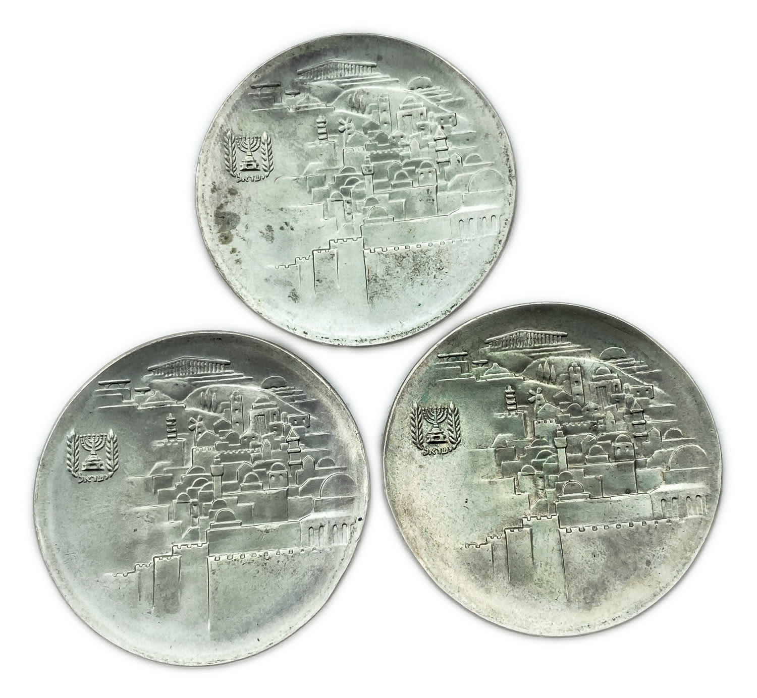 Israel - Lot of 3 coins "Jerusalem" 1968 - Silver 900, 26g, 37mm
Israel's 20th Anniversary of ... - 1 1