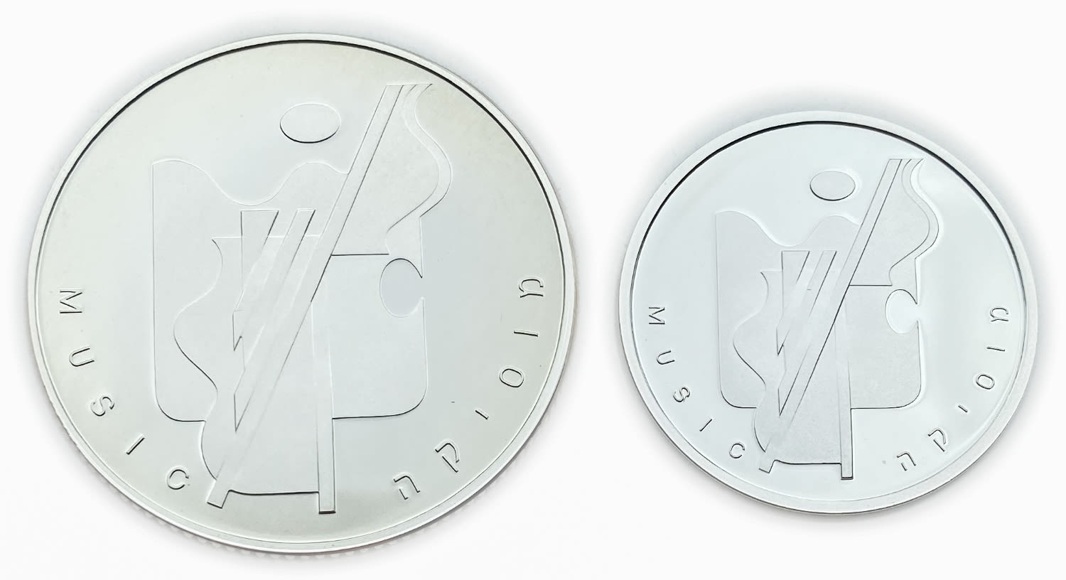 Israel - Two coins, Music 2001 - Silver 925, 14.4g, 28.8g, 30mm, 38.7mm
First in the Artists of ... - 1 1