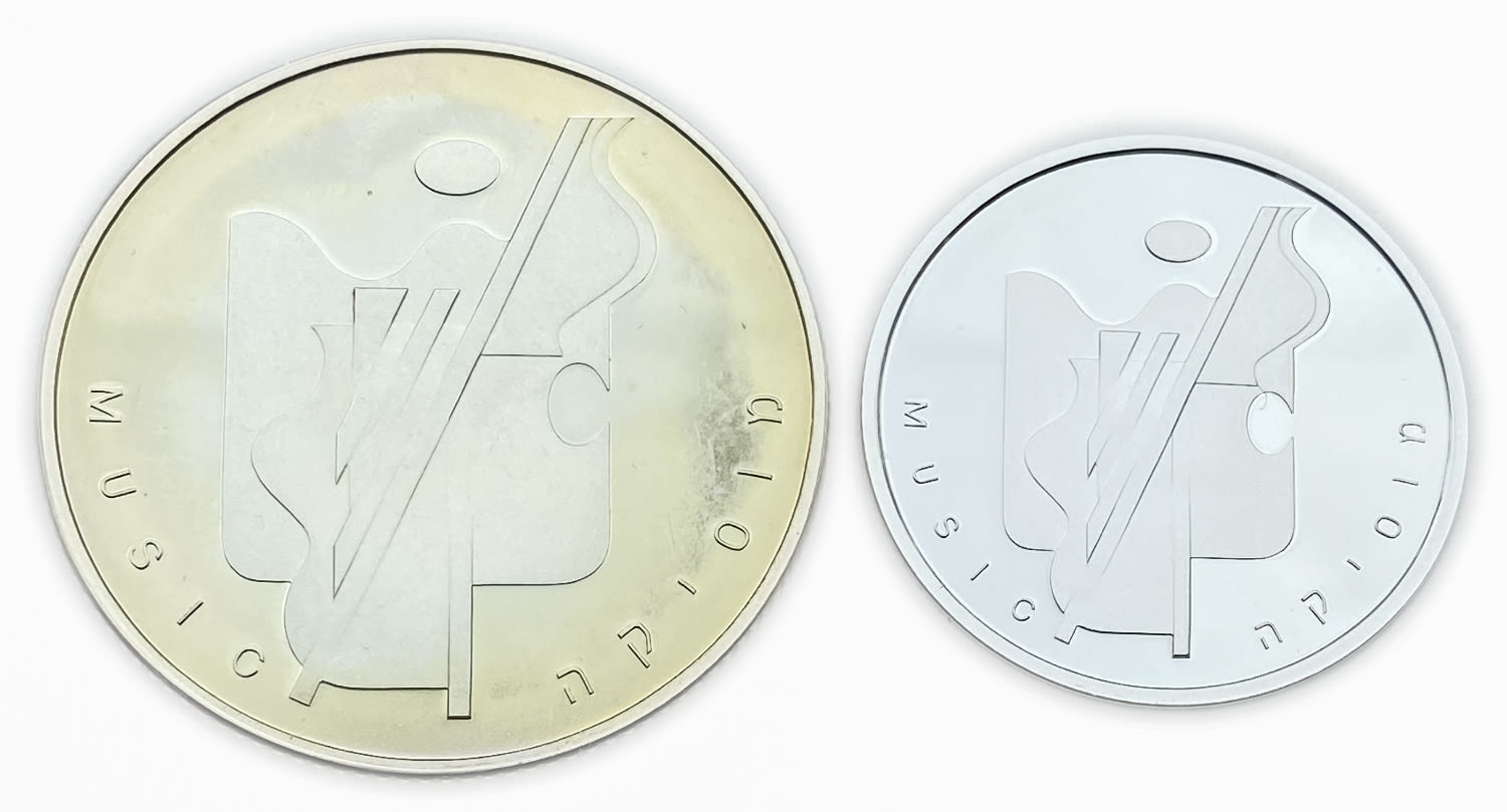 Israel - Two coins, Music 2001 - Silver 925, 14.4g, 28.8g, 30mm, 38.7mm
First in the Artists of ... - 1 1