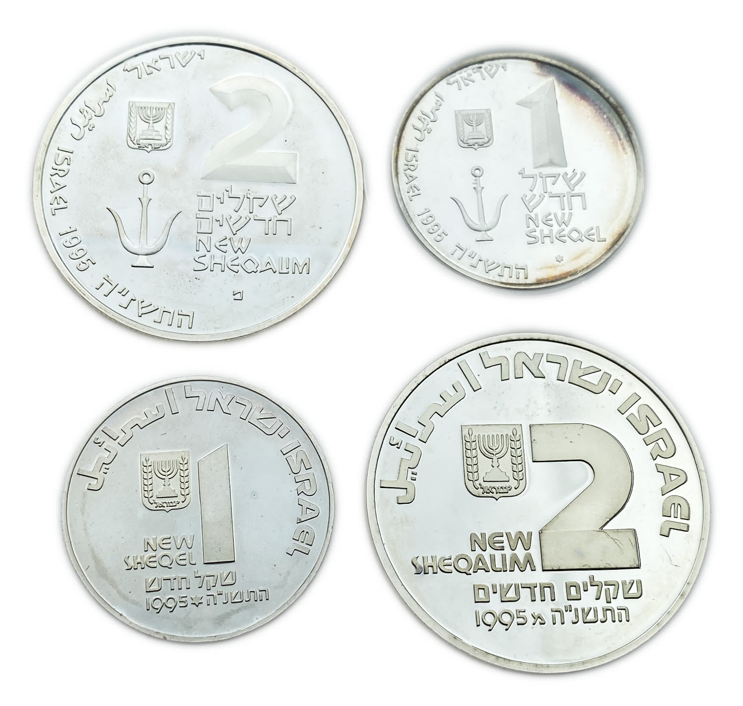 Israel - Two set of coins, "Port of Caesarea", "Medicine in Israel" 1995 - Silver 925, 14.4g, 28.8g, 30mm ... - 1 0