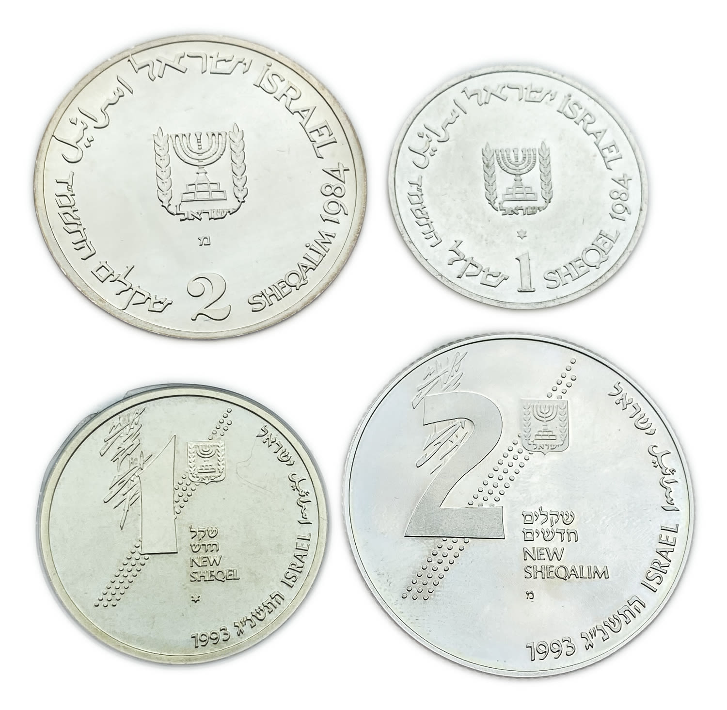 Israel - Two set of coins, "Brotherhood of Israel", "Revolt heroism" 1984, 1993 - Silver 925, 14.4g, 28.8g, 30mm, 38.7mm - 1 0