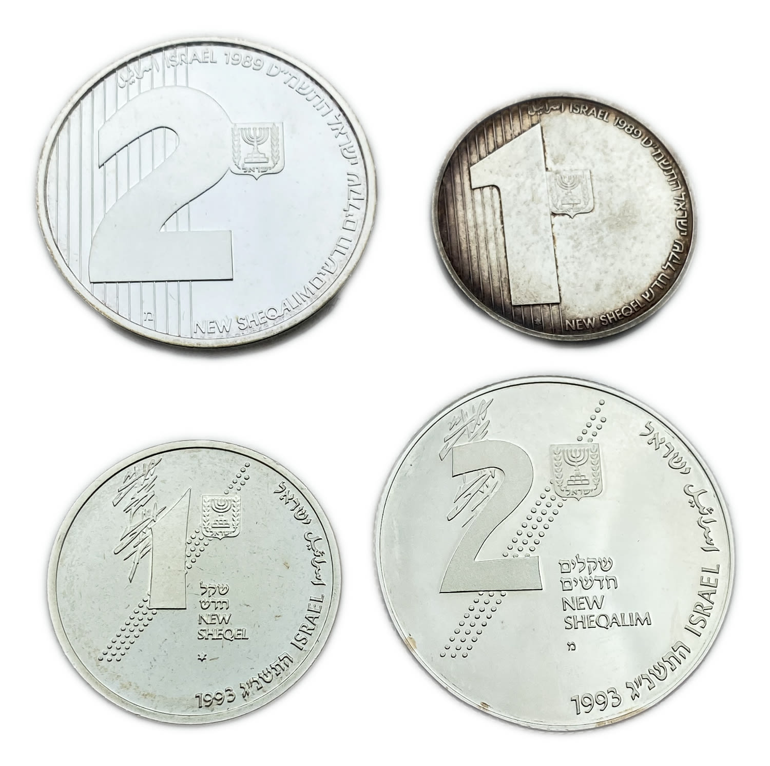 Israel - Two set of coins, "A pleasant land", "Revolt and heroism" 1989, 1993 - Silver 925, 14.4g, 28.8g, 30mm, 38.7mm - 1 0