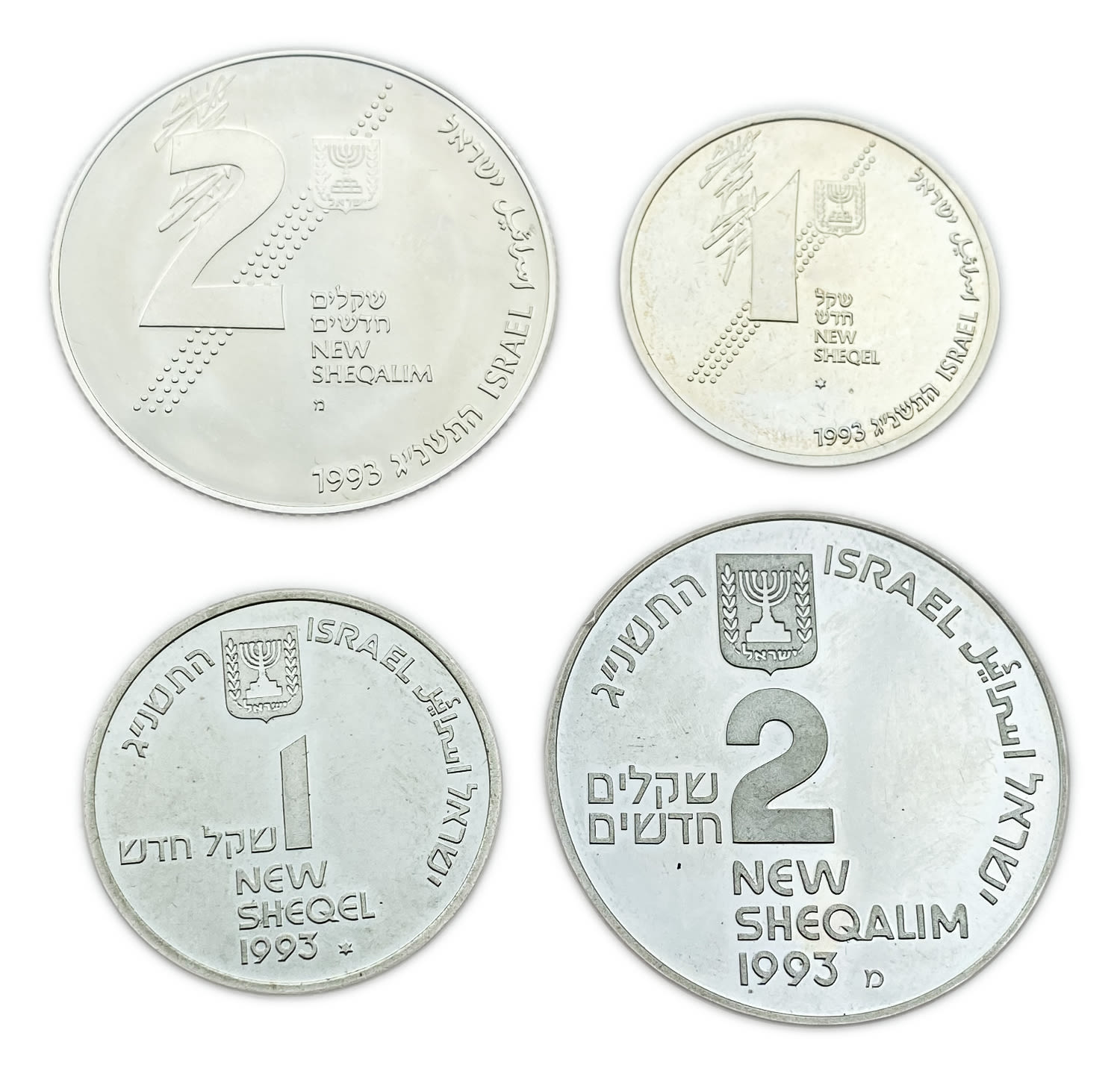 Israel - Two set of coins, "43rd Independence Day", "Revolt and Heroism" 1993 - Silver 925, 14.4g, 28.8g, 30mm, 38.7mm - 1 0