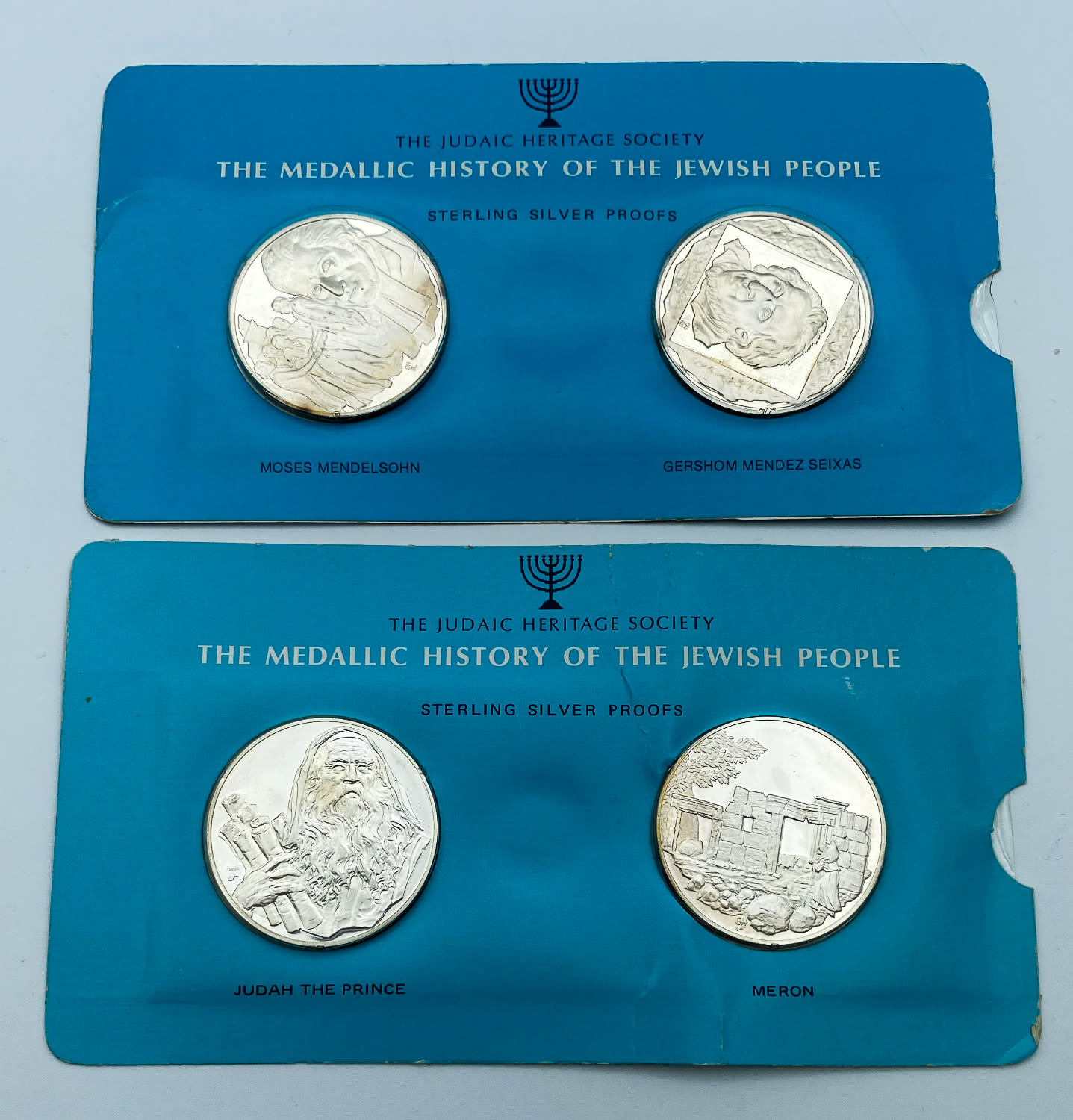 Judaica / Zionism - 4 USA Silver medals of the Judaic heritage society, the medalic history of the Jewish ...