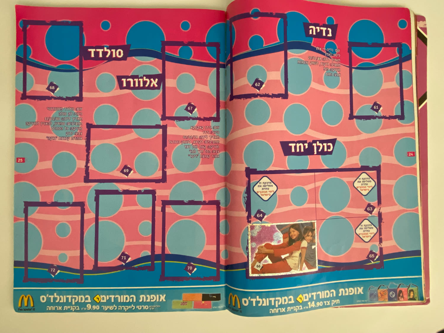 אלבומי מדבקות - אלבום מדבקות משותף לסדרת "המורדים" ו-"קטנטנות"
... - 1 13