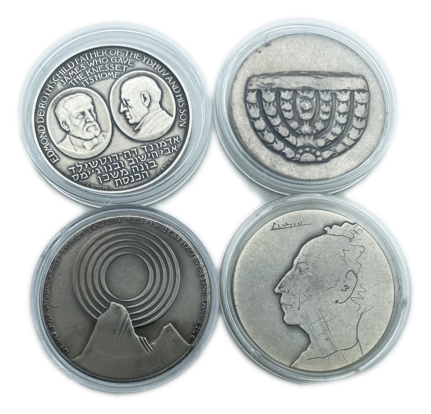 Israel - Lot of 4 Silver Medals - Israel Museum, Peace, International Piano Competition, Rothschild - Silver 935, 47g - 1 0
