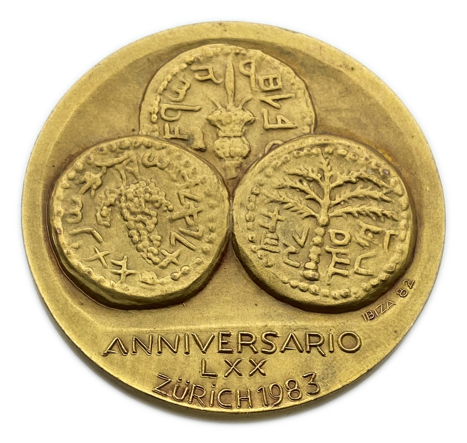 Judaica / Zionism - Medal to mark the 70th anniversary of the birth of the numismatist Leo Mildenberg - 1983 - 1 1