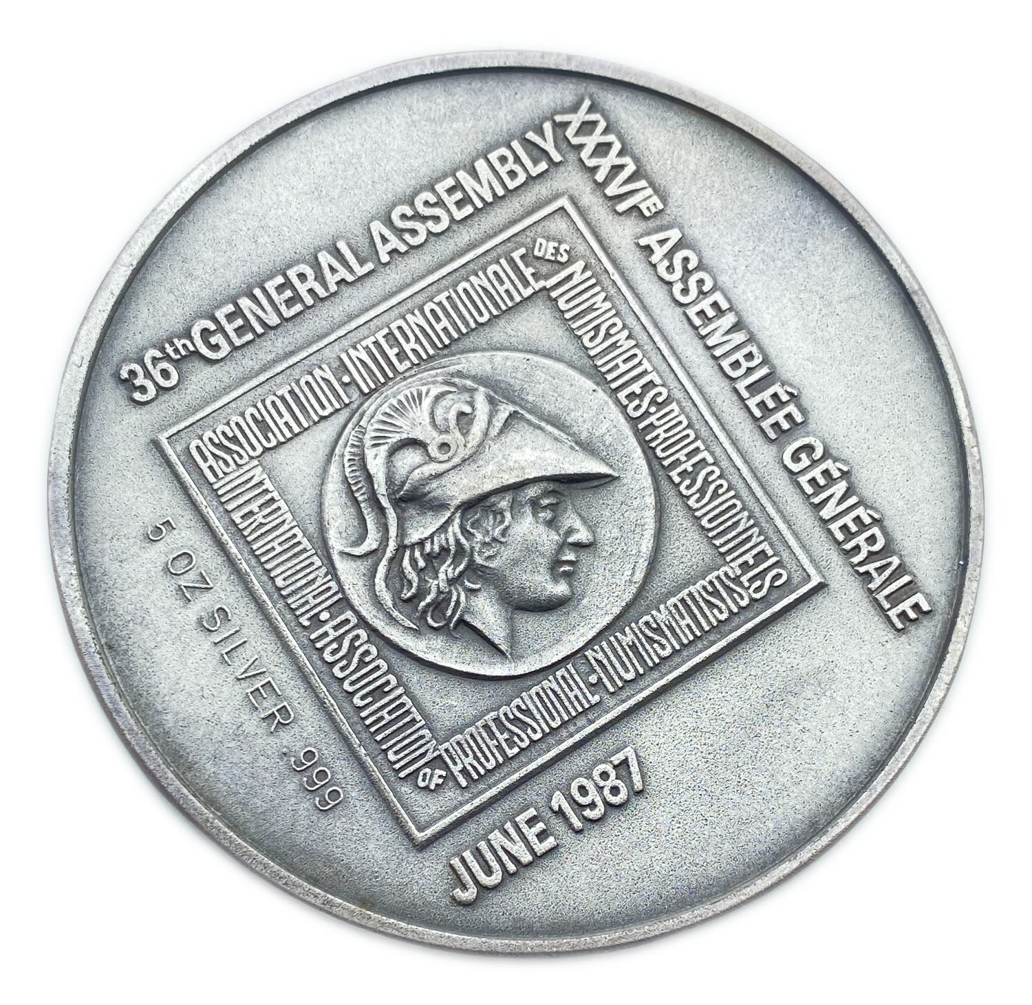 Israel - Medal, Numismatic Conference 36 Haifa Jerusalem 1987 - Silver 999, 155 g, 65 mm
The ... - 1 0