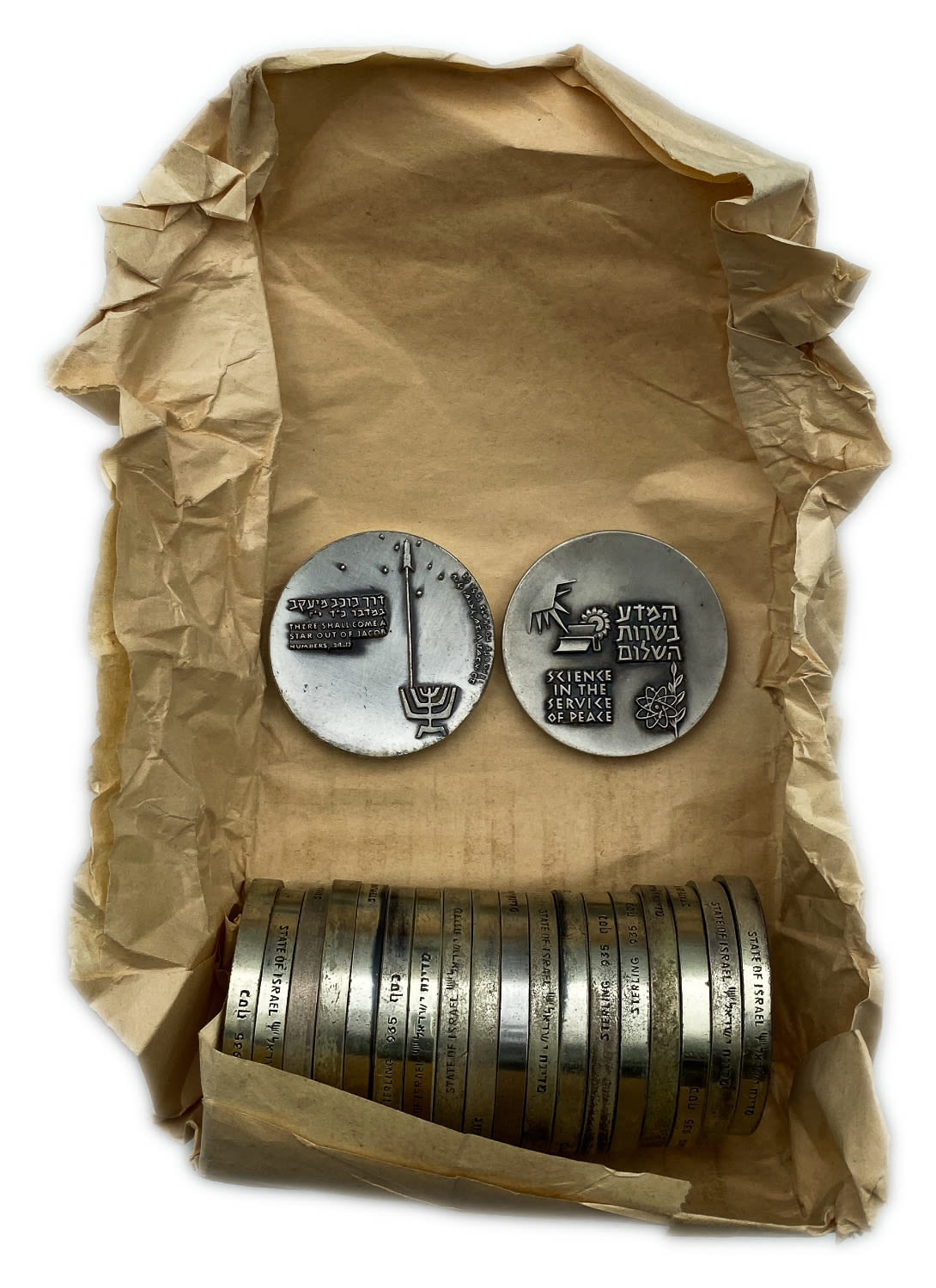 Israel - Lot of 20 medals "Shavit " Medal - Science in the Service of Peace - Silver 935 , 30 g , 35 mm. ... - 1 0