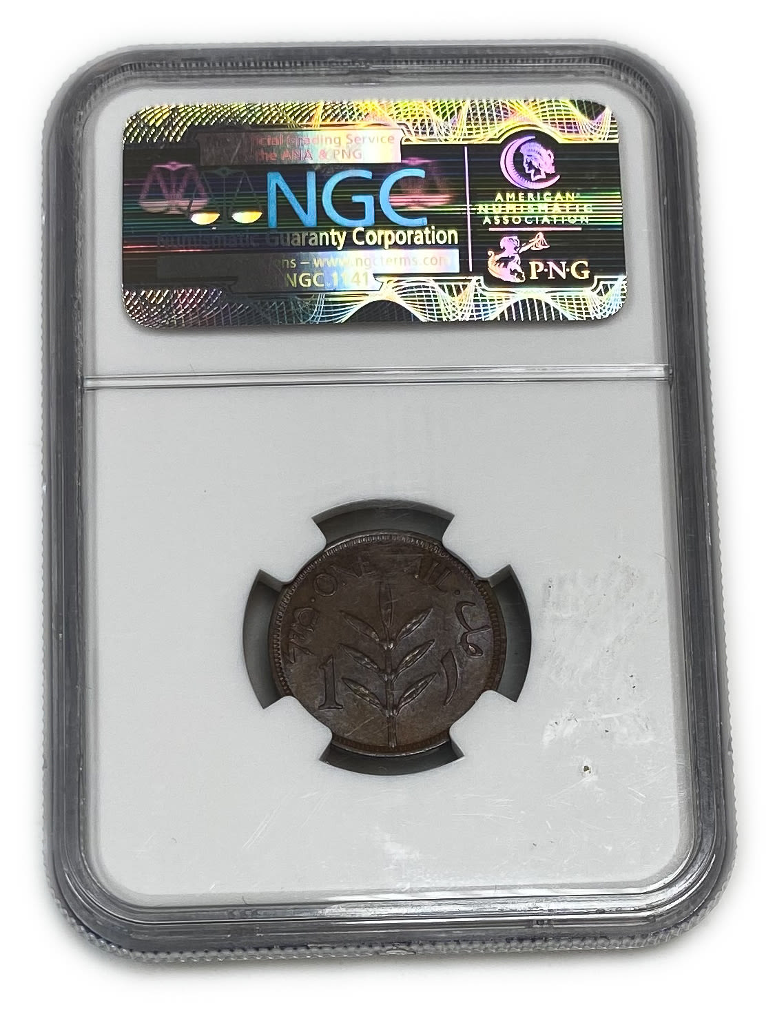 Palestine - 1 Mil 1942 - NGC 62 - UNC
MIL, was the Hebrew name of the coin that was legal in Israel ... - 1 3