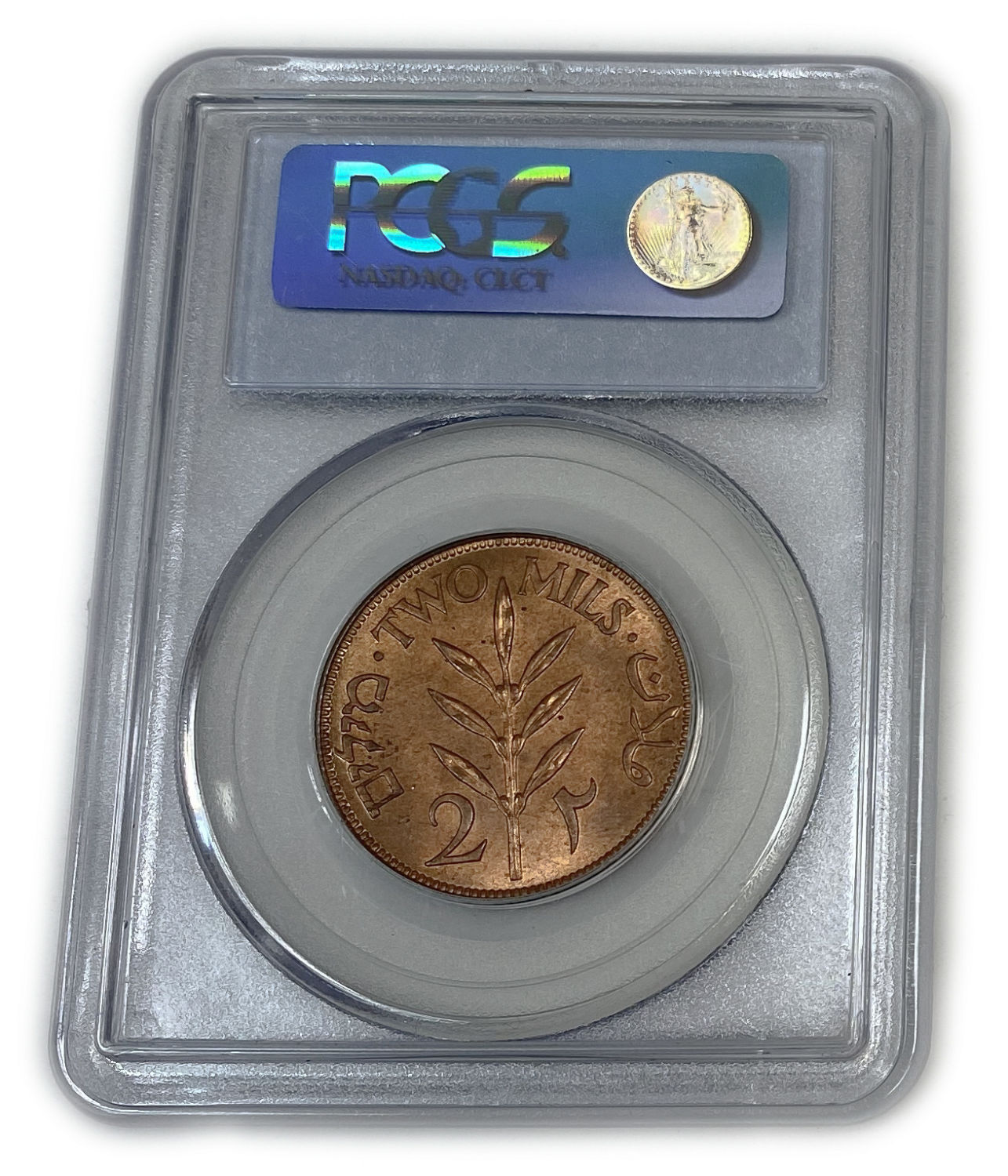 Palestine - 2 Mils 1927 - PCGS 64 RD
MIL, was the Hebrew name of the coin that was legal in ... - 1 3