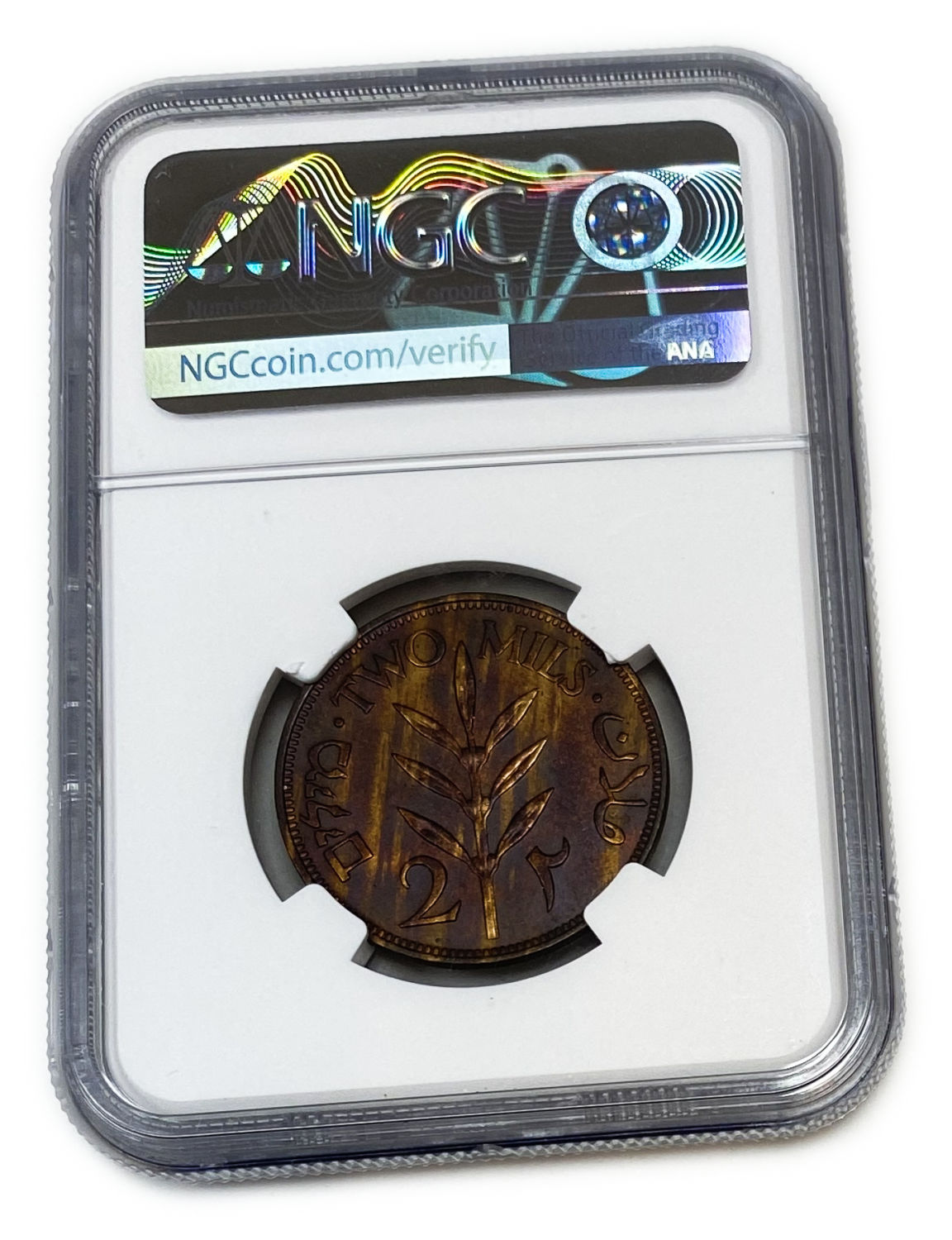 Palestine - 2 Mils 1941 - NGC UNC DETAILS
MIL, was the Hebrew name of the coin that was legal in ... - 1 3