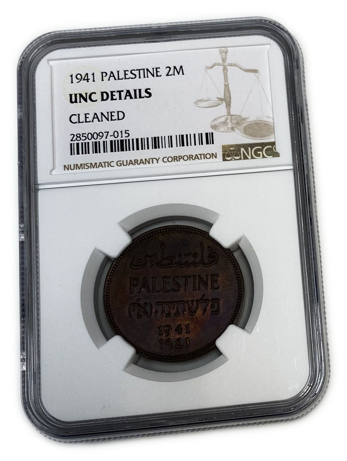 Palestine - 2 Mils 1941 - NGC UNC DETAILS
MIL, was the Hebrew name of the coin that was legal in ... - 1 2