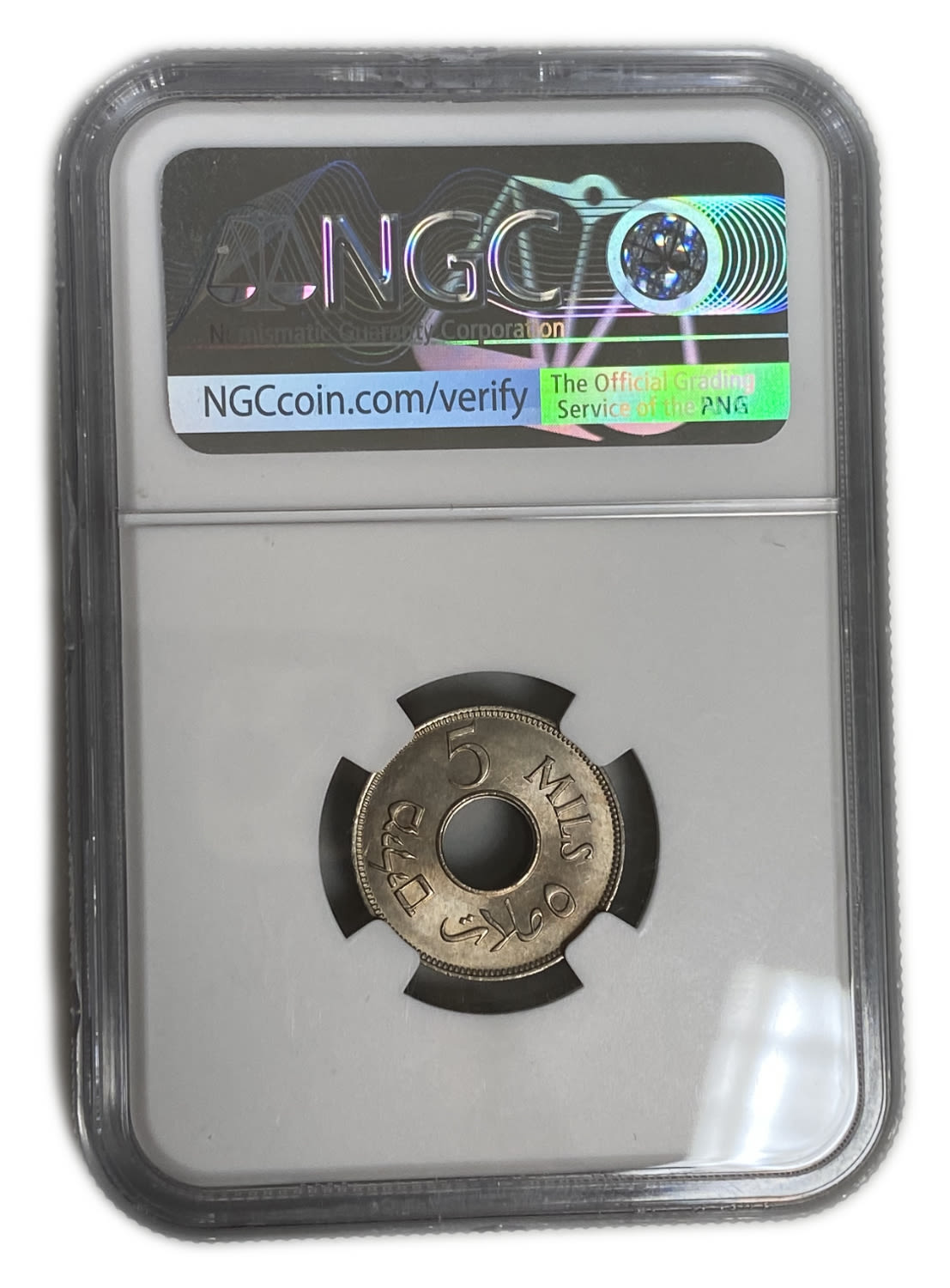 Palestine - 5 Mils 1946 - NGC 66
MIL, was the Hebrew name of the coin that was legal in Israel ... - 1 3