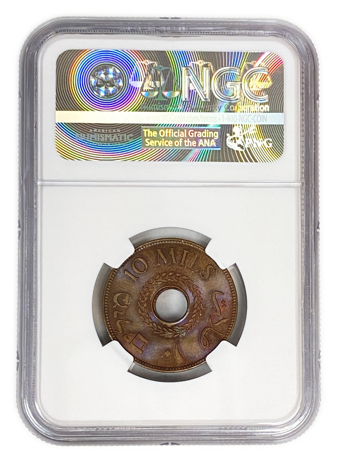 Palestine - 10 Mils 1943 - NGC 64 BN - Very beautiful coin
MIL, was the Hebrew name of the coin that ... - 1 3