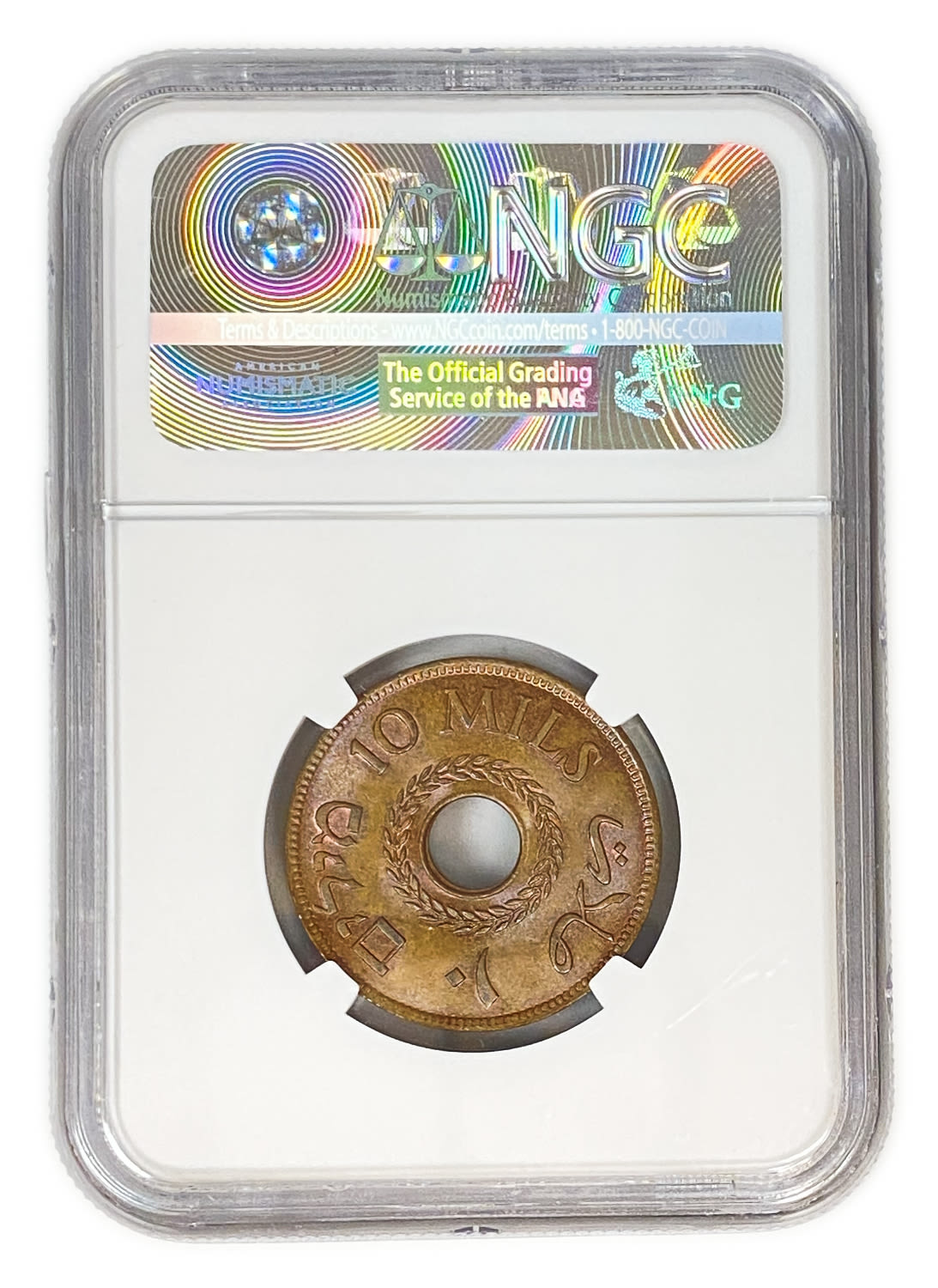 Palestine - 10 Mils 1942 Bronze - NGC 65 BN
MIL, was the Hebrew name of the coin that was legal in ... - 1 3