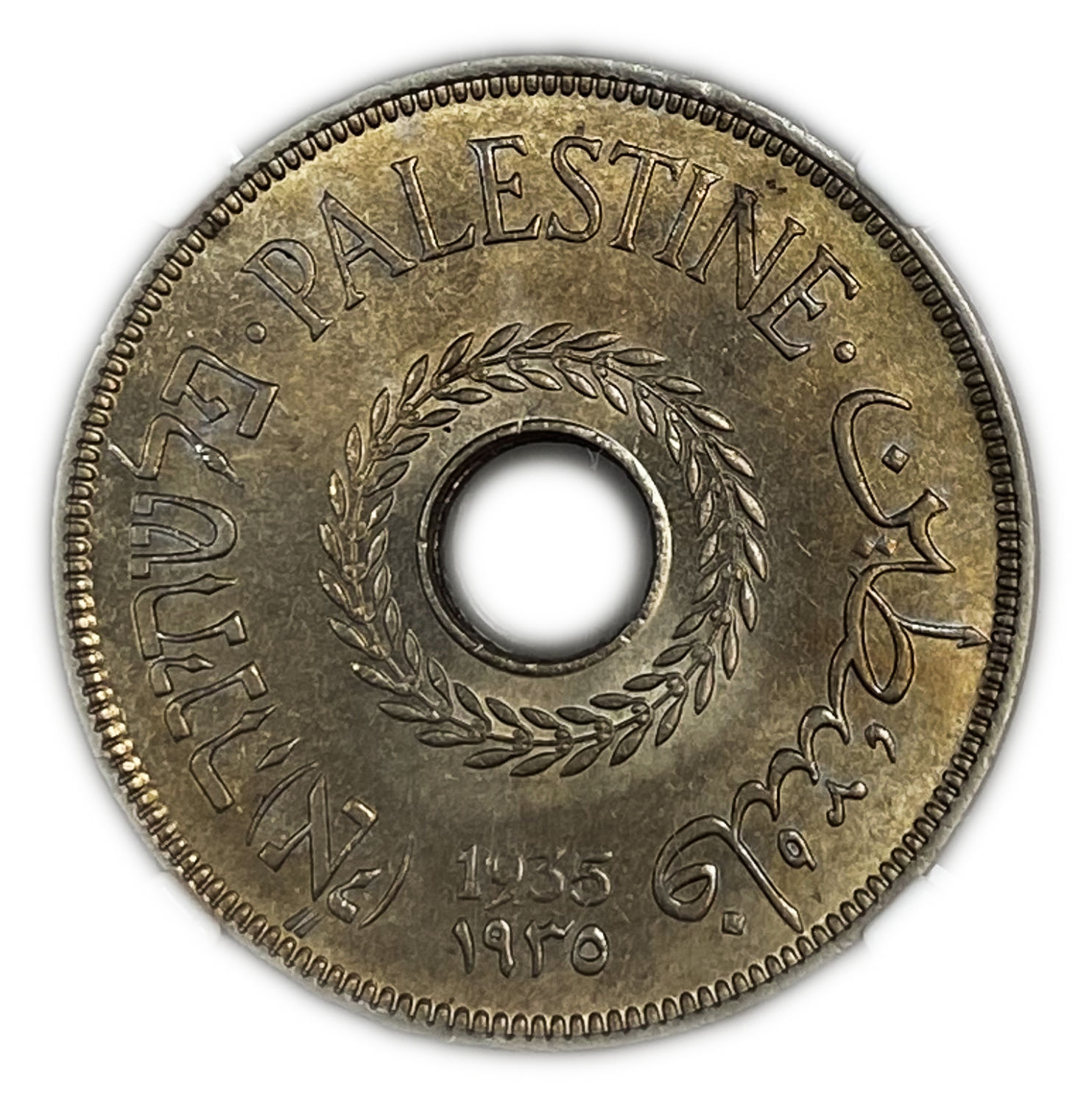 Palestine - 20 Mils 1935 - NGC MS 64 - Rare in this high level
There are only 5 coins ... - 1 0