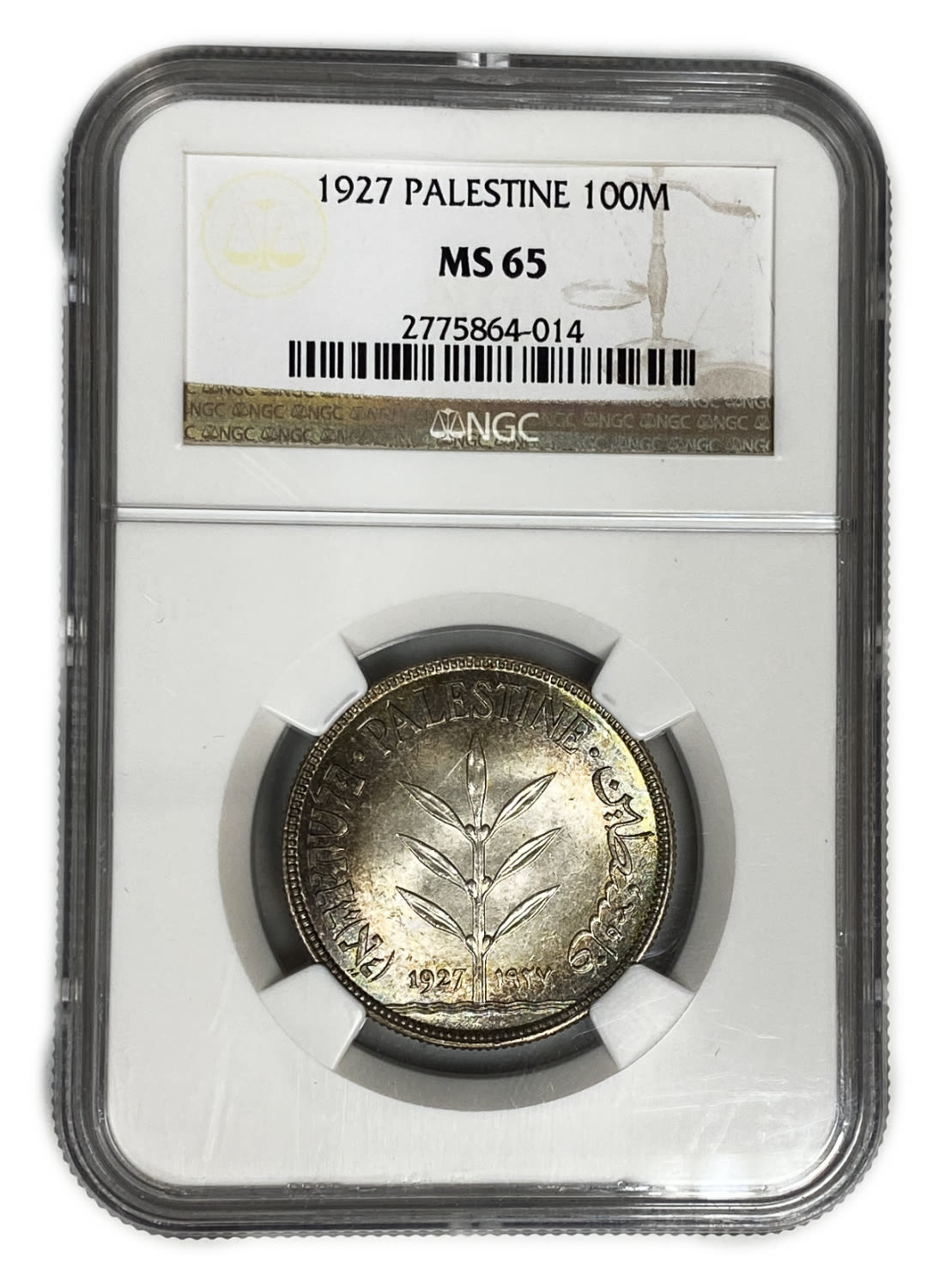 Palestine - 100 mil 1927 - NGC 65 - Patina rainbow colors
Despite the quantity produced from this ... - 1 2