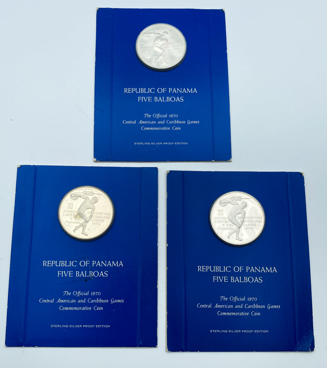 Panama - Lot of 3 coins, 5 Balboas Central American Games - Silver 925, 35.7g, 38.5mm
Commemorative ... - 1 0