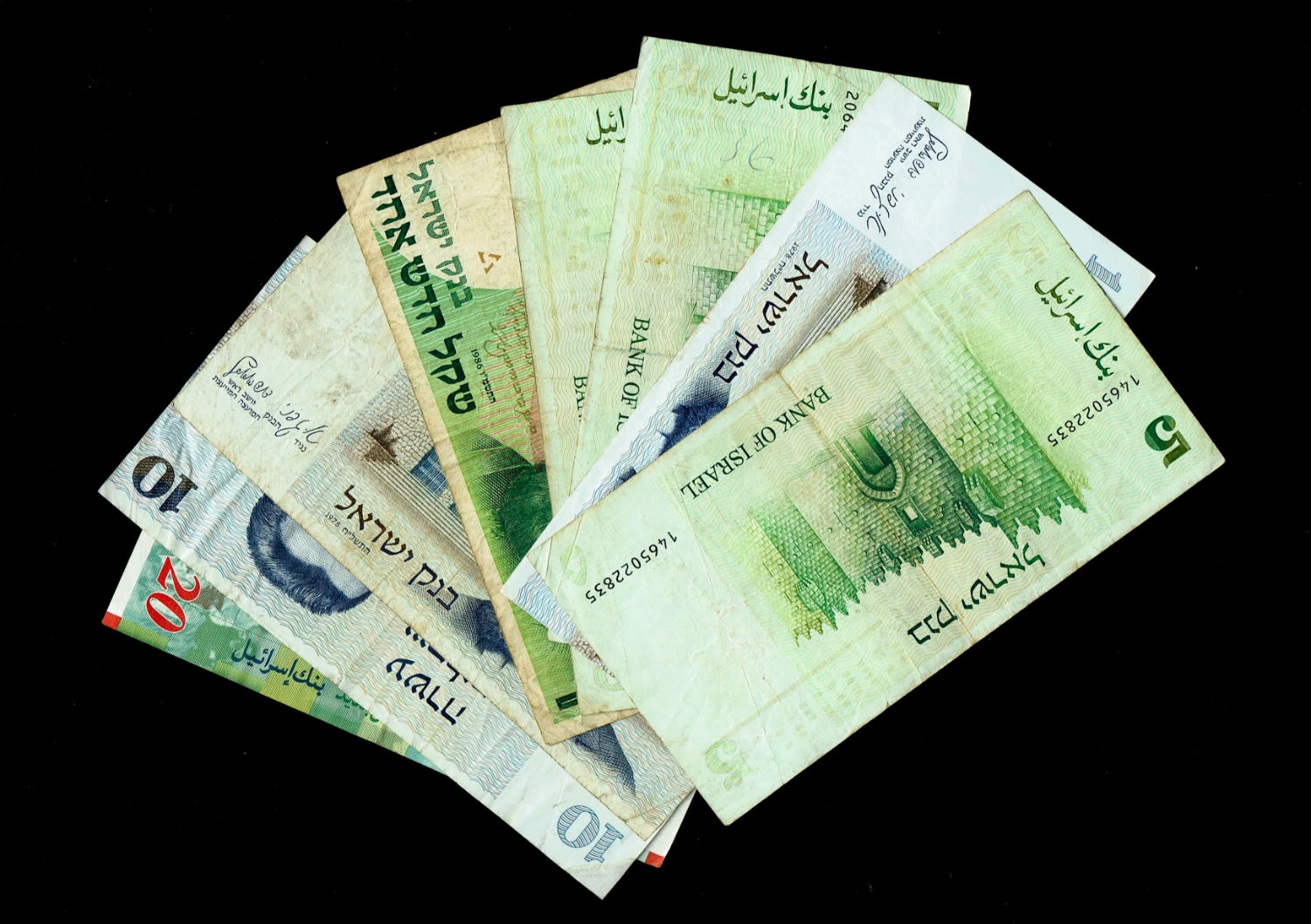 Israel - a large lot of banknotes Israel, a large number of banknotes from a large number of periods - VG-VF - 1 1