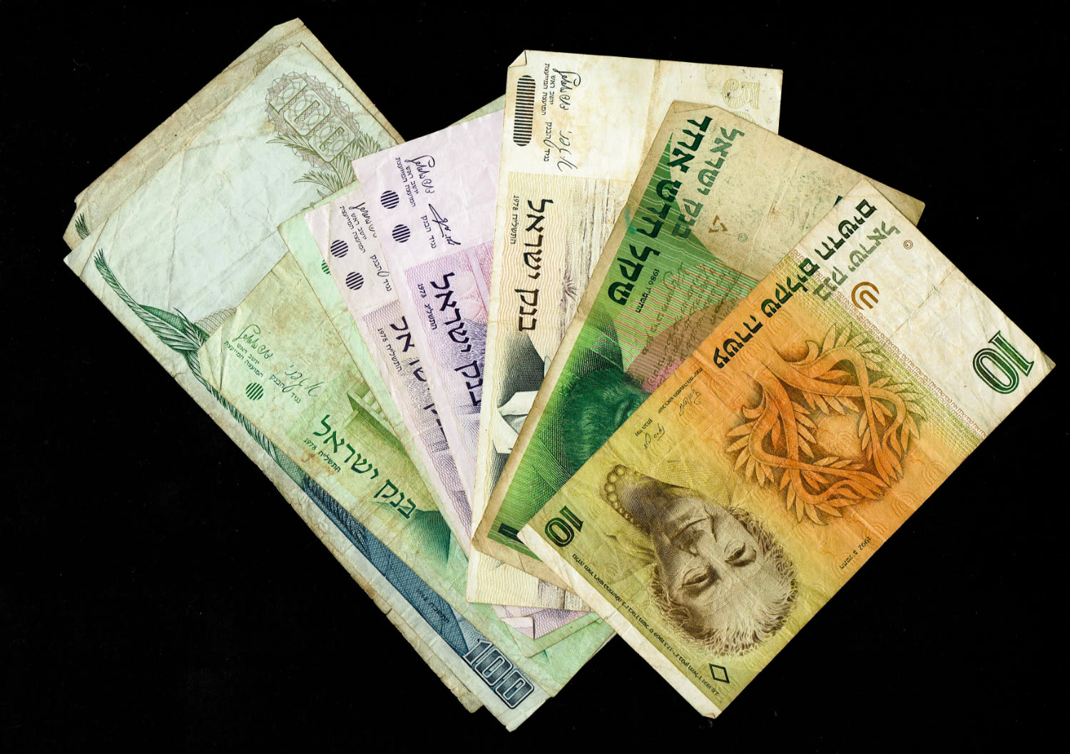 Israel - a large lot of banknotes Israel, a large number of banknotes from a large number of periods - VG-VF - 1 3