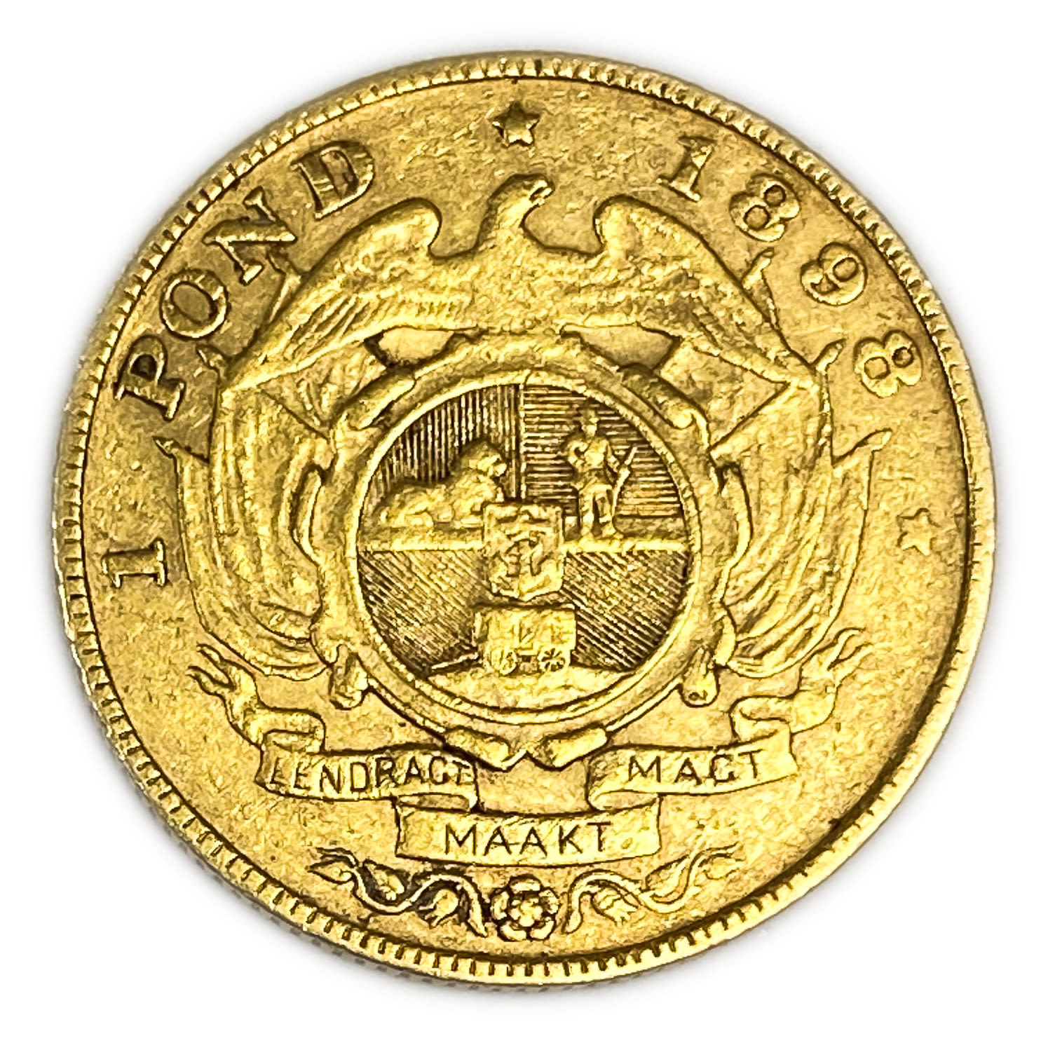 South Africa - 1 Pond 1898 - Zuid Afrikaansche Republiek, Kruger Pond - Gold 917, 7.92g, 22mm
... - 1 0