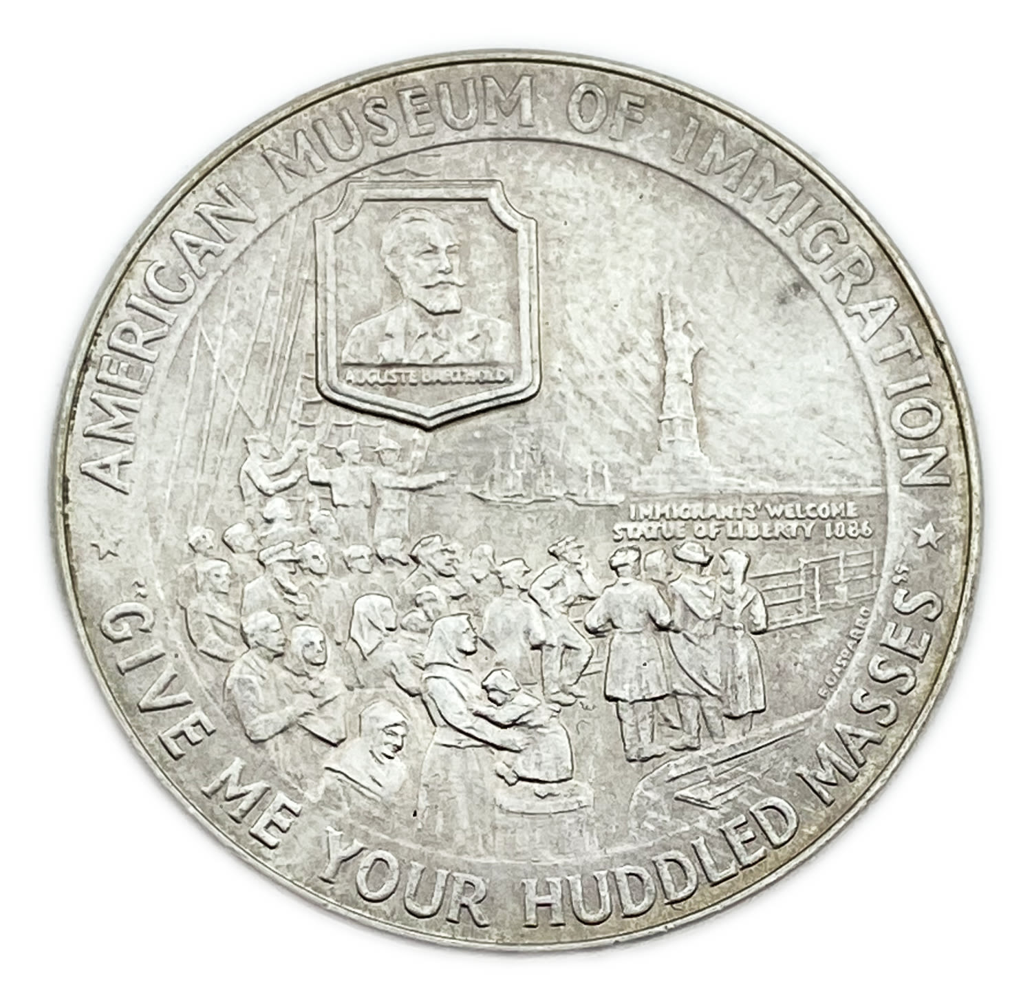 USA - Statue of Liberty Centennial American Museum of Immigration medal - Silver 900, 19.8g ... - 1 1