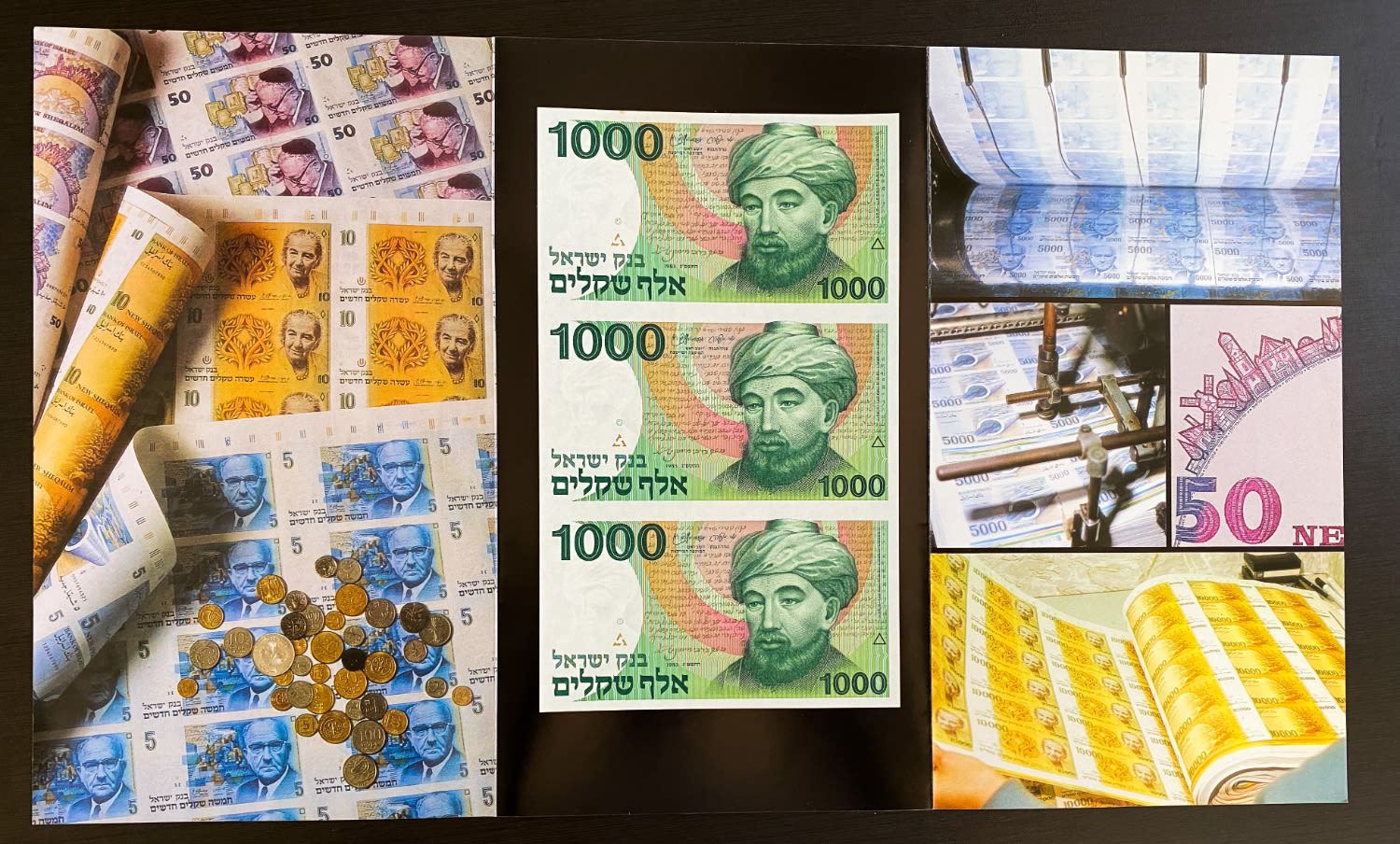 Israel - Sheet of 1000 Shekels 1983 - "Rarav"
One can see on the front of the note a vertical ... - 1 0