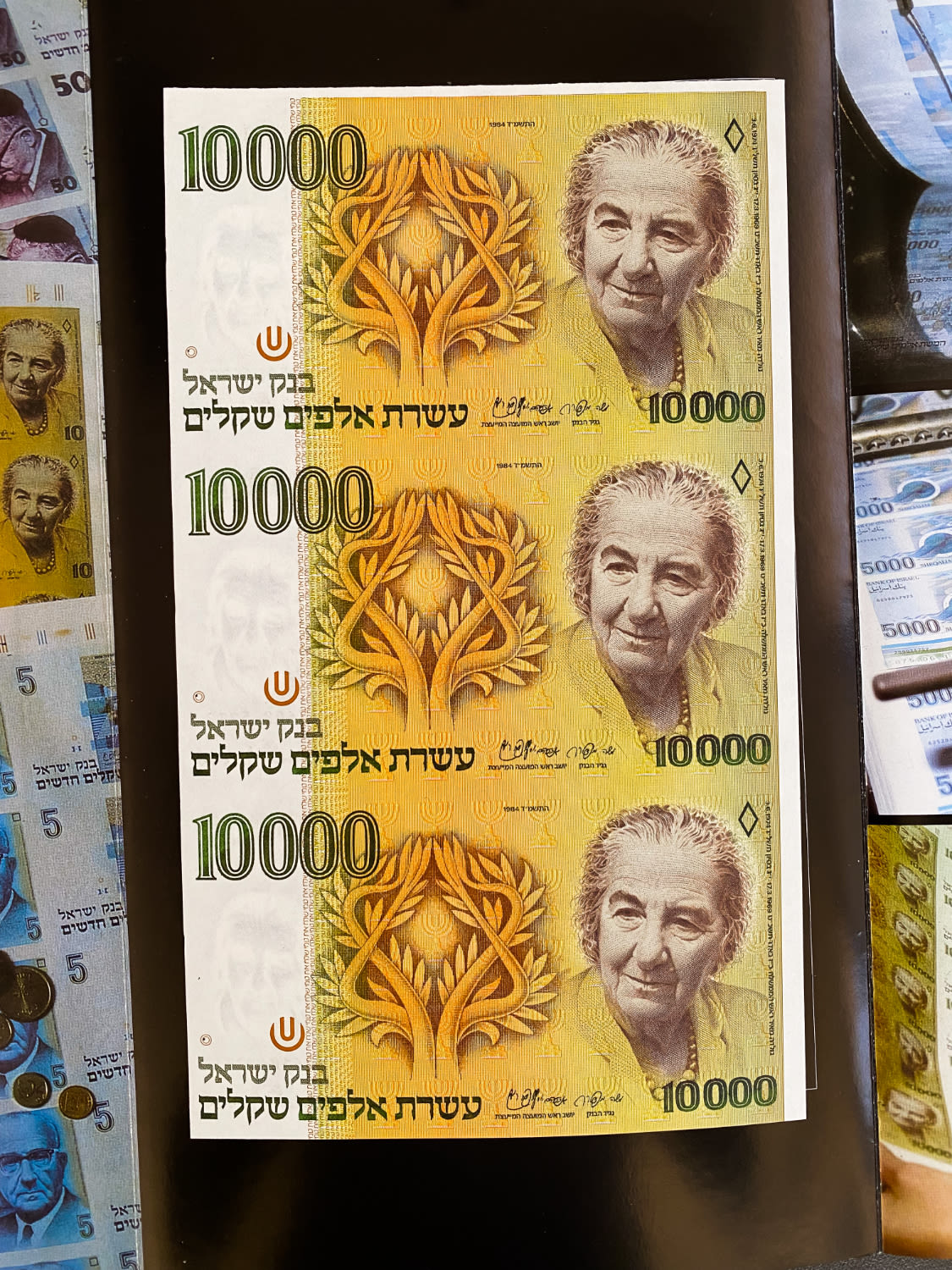 Israel - Sheet 10,000 Shekels 1984
The shekel series replaced the Israeli pound and includes nine ... - 1 1