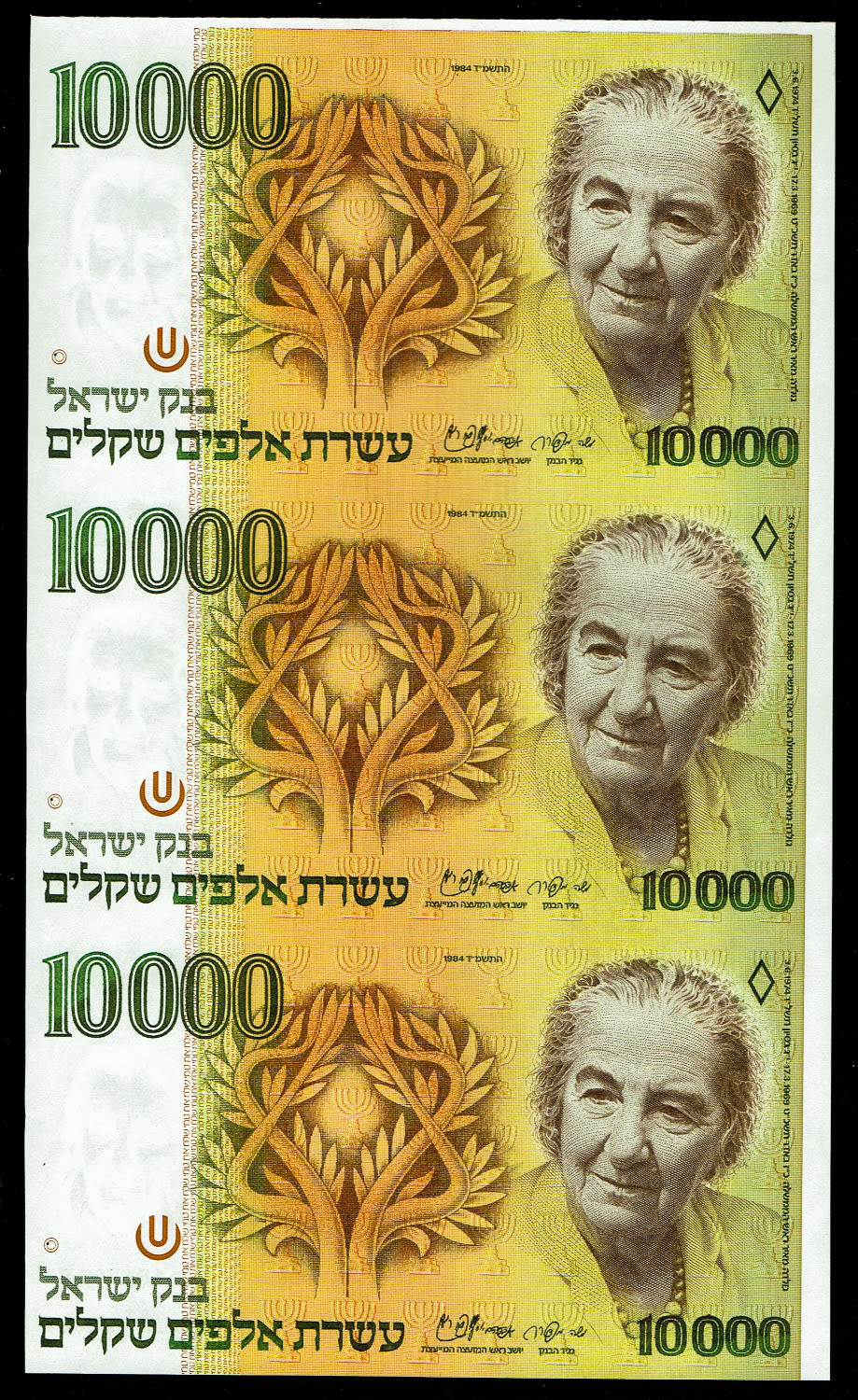 Israel - Sheet 10,000 Shekels 1984
The shekel series replaced the Israeli pound and includes nine ... - 1 0