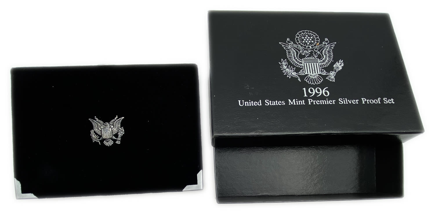USA -  Mint Silver Proof Set of 5 coins with COA 1996
Features: 90% Silver Half Dollar, 90% ... - 1 2