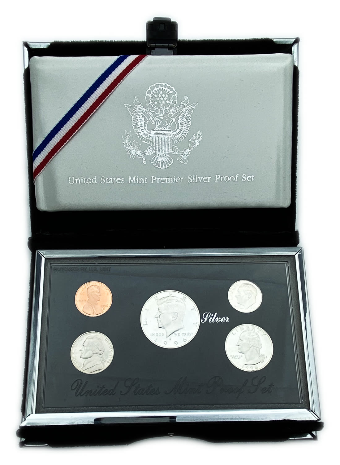 USA -  Mint Silver Proof Set of 5 coins with COA 1996
Features: 90% Silver Half Dollar, 90% ... - 1 0