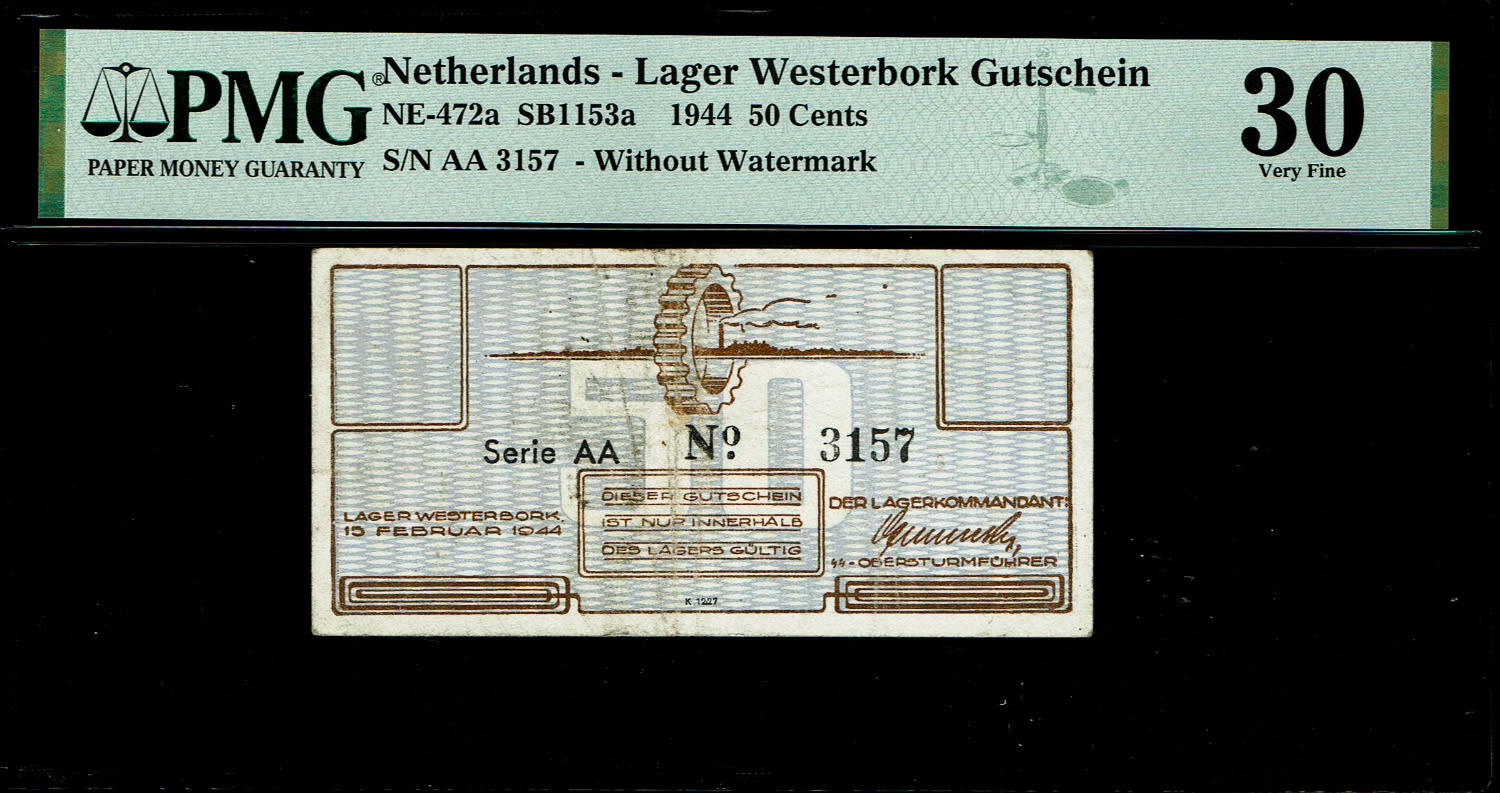 Holocaust concentration camps money - Netherlands - 25, 50 and 100 cents 1944 - Westerbork camp - PMG 30, PMG 65 ... - 1 3