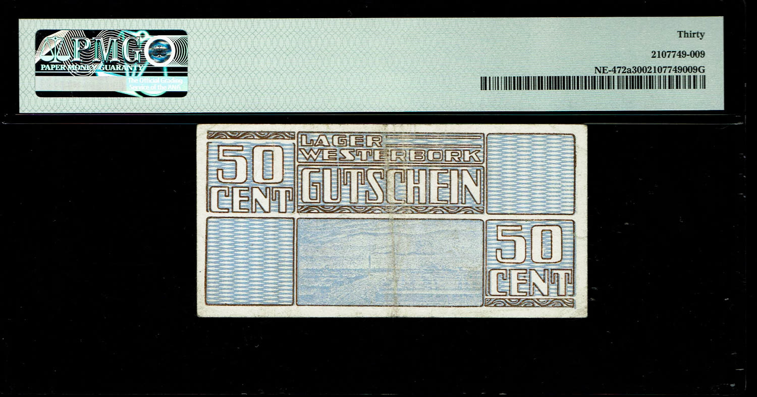Holocaust concentration camps money - Netherlands - 25, 50 and 100 cents 1944 - Westerbork camp - PMG 30, PMG 65 ... - 1 4